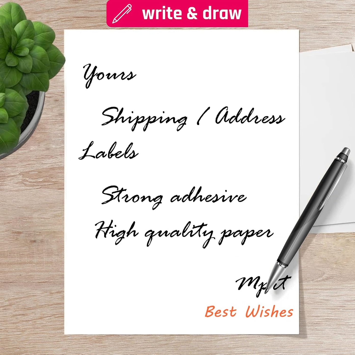 Printable White Sticker Labels, 100 Sheets 8.5" x 11" Full Sheet Label Stickers Paper for Laser & Inkjet Printer - Matte, 100 Labels