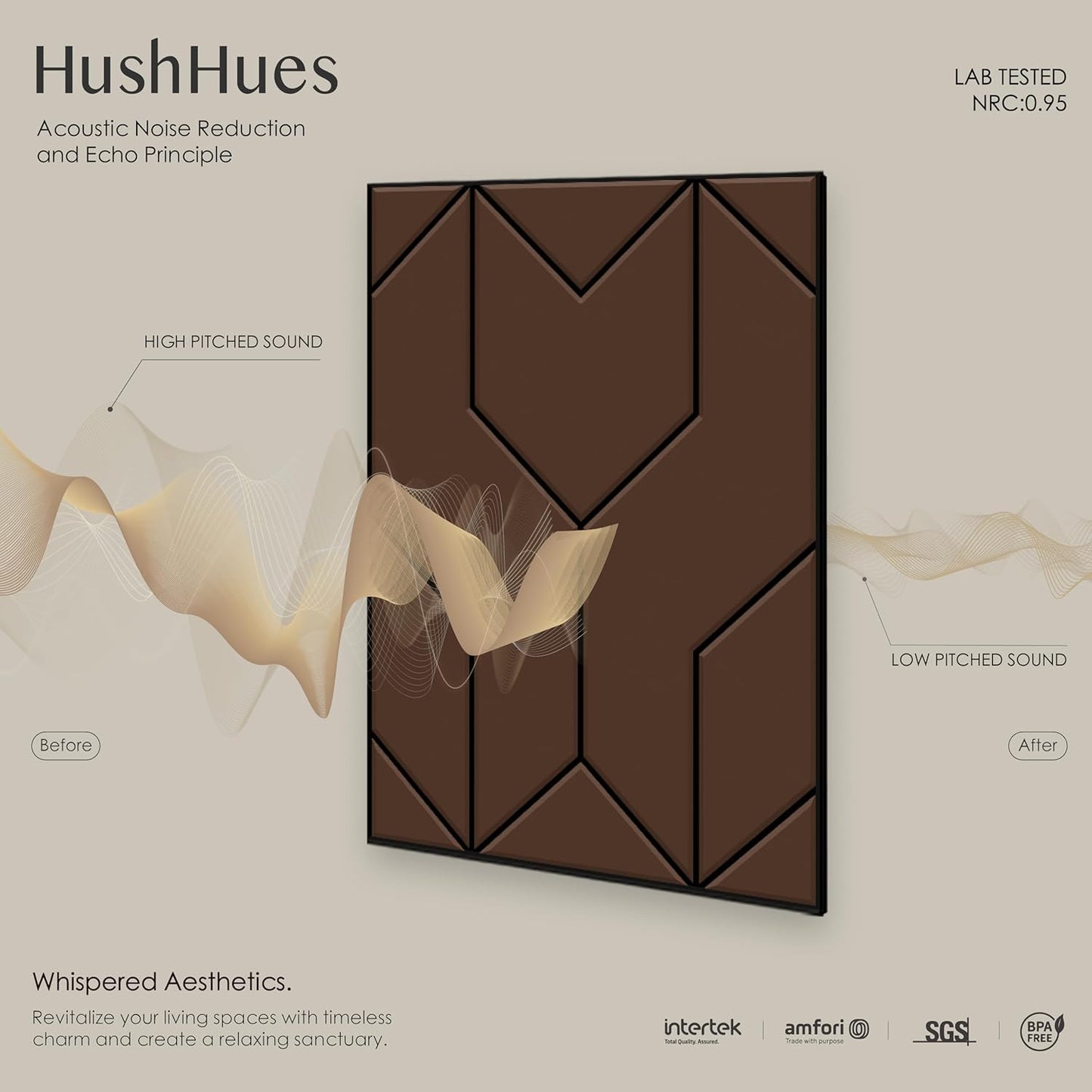 12-Pack Acoustic Panels, 16"x12"x0.4" Large Acoustic Wall Panels, Self-Adhesive Sound Absorbing Panels for Recording Studios & Offices, Brown+Black Decorative Acoustic Panels