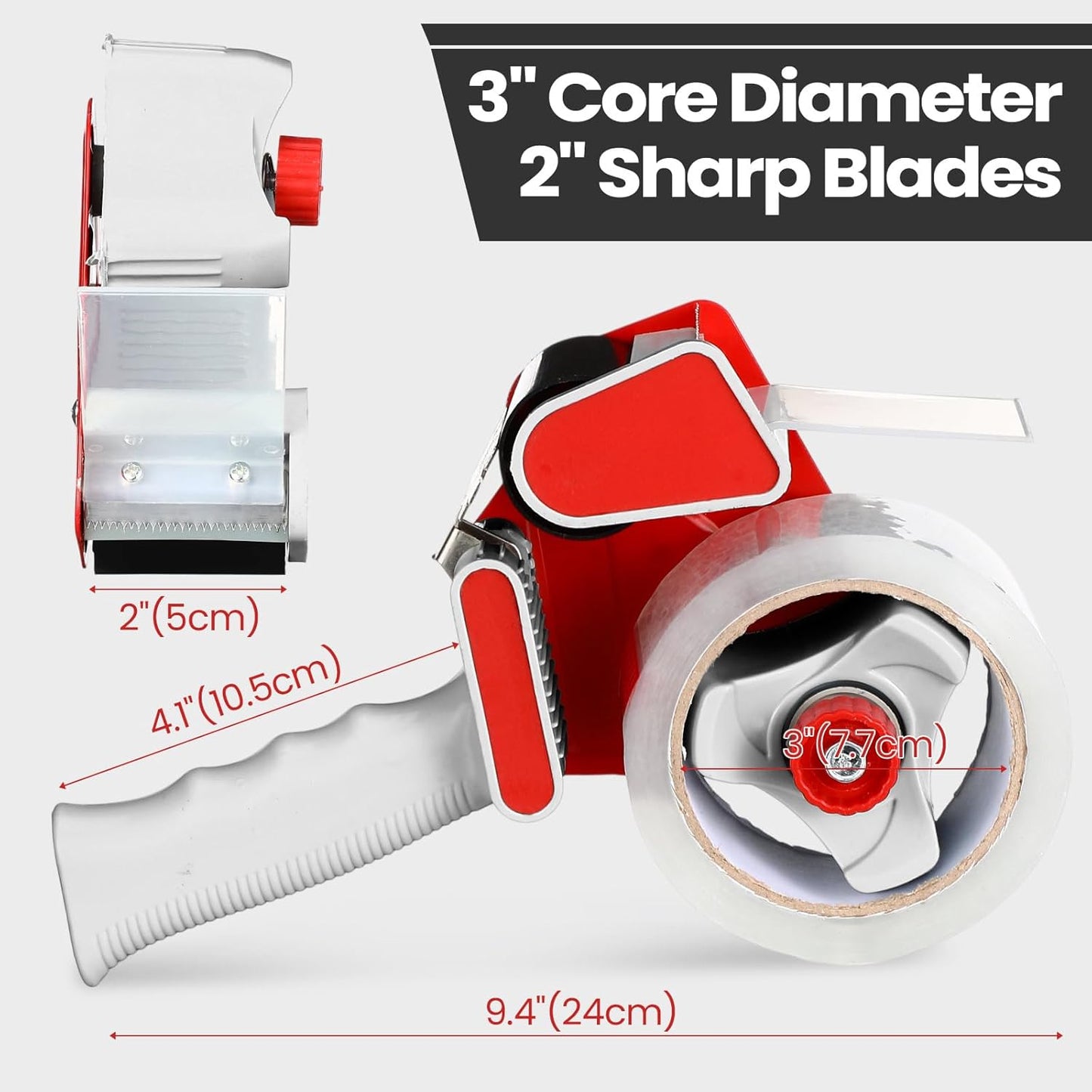 2 Pack Packing Tape Dispenser Gun with 12 Roll 2 Inch Packing Tape Gun 2.7 Mil Heavy Duty for Storing, Shipping, Moving, Carton and Box Sealing