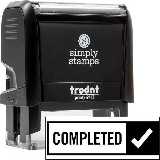 Completed Office Stamp | 4 Different Sizes | 20 Designs | Multiple Color Options | Perfect for Quick Validation of Office Documents (Completed, Large)