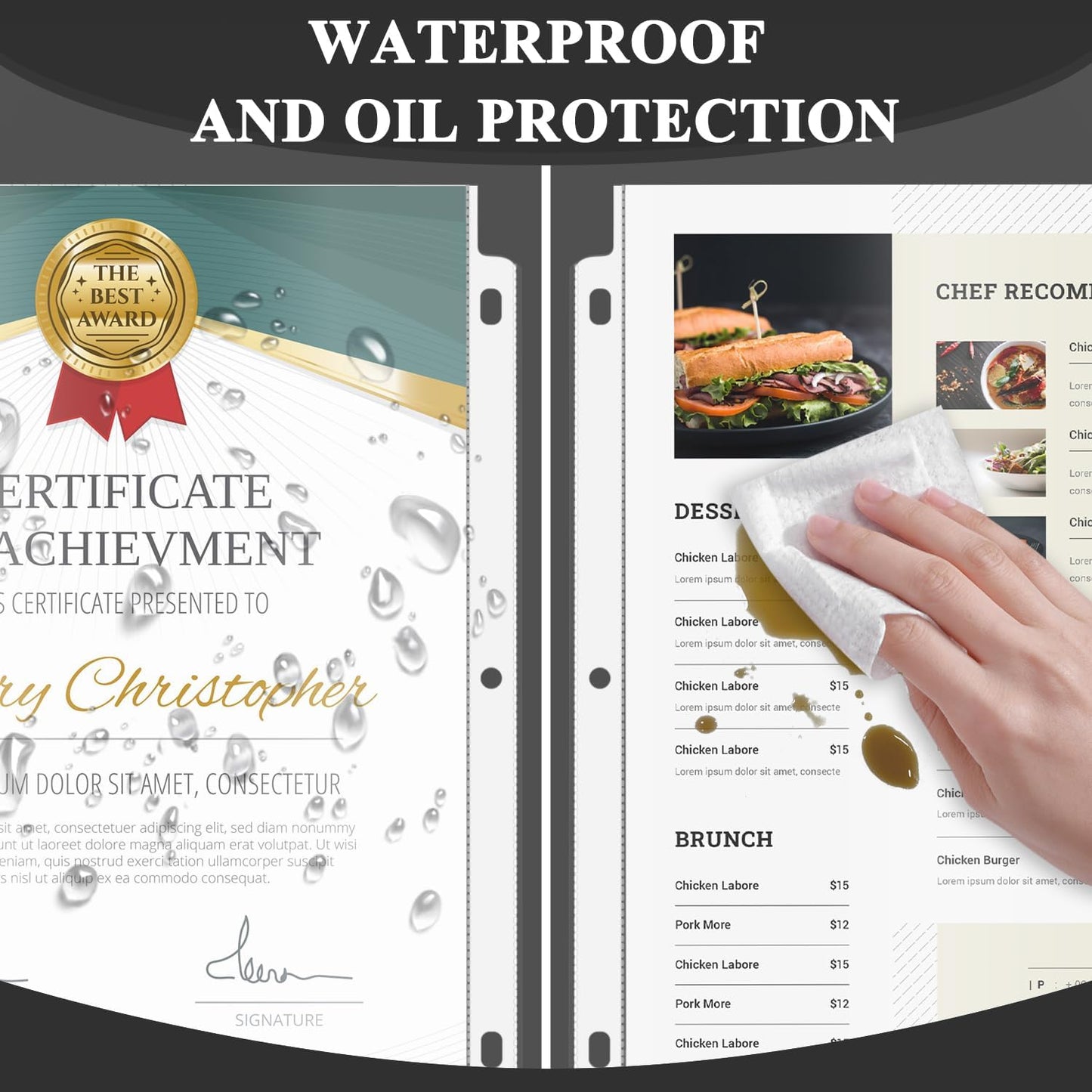 Clear Sheet Protectors for 3 Ring Binder, Plastic Sleeves for Paper 8.5x11, Heavy Duty Page Protectors for 3 Ring Binder, Top Loading Paper Protector for Documents and Photos,Letter Size.