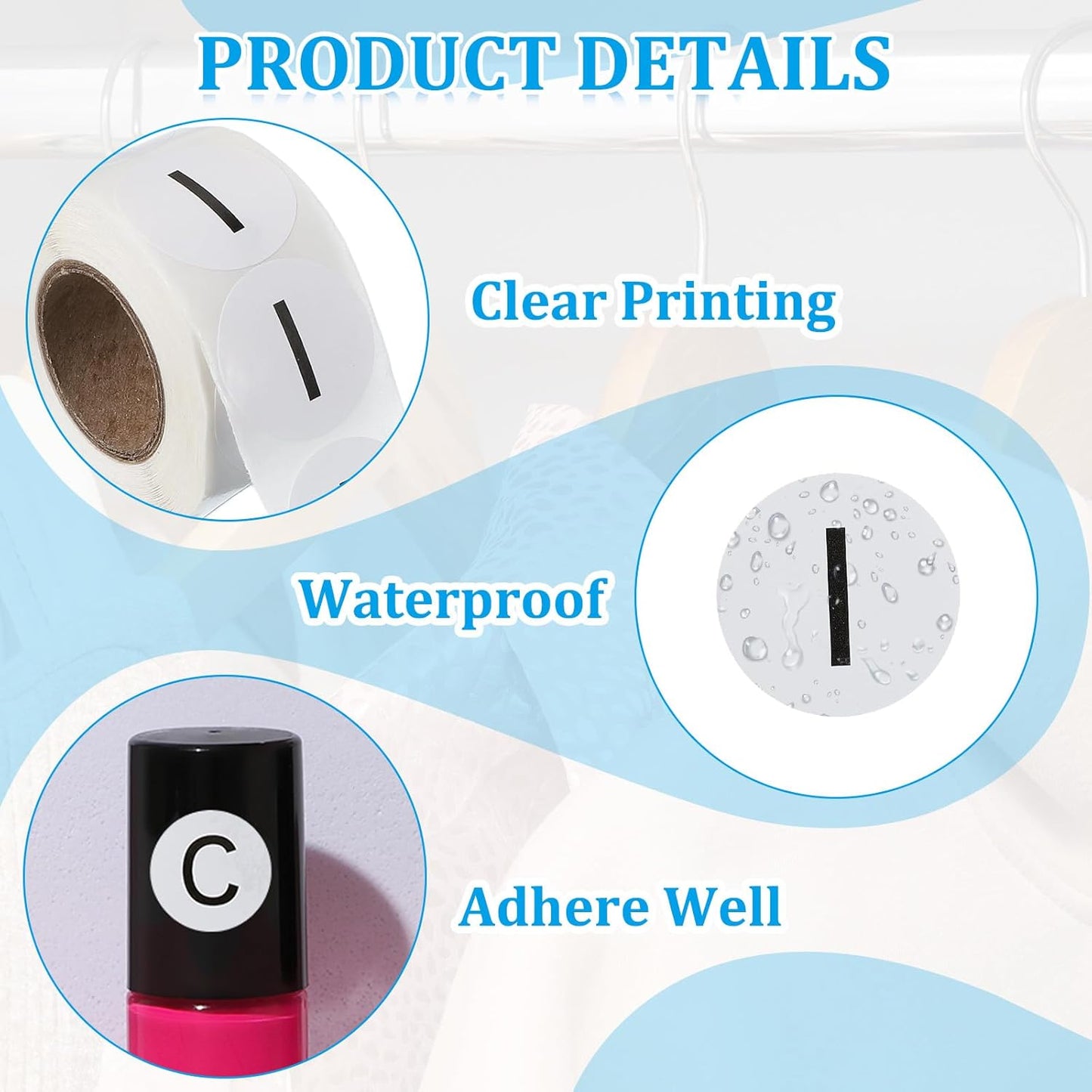 PATIKIL 1" Letter I Stickers, 4 Rolls Self-Adhesive Alphabet Round Circle Dots Labels for Organization Storage Inventory Boxes Scrapbook Craft 2000 Pcs Total