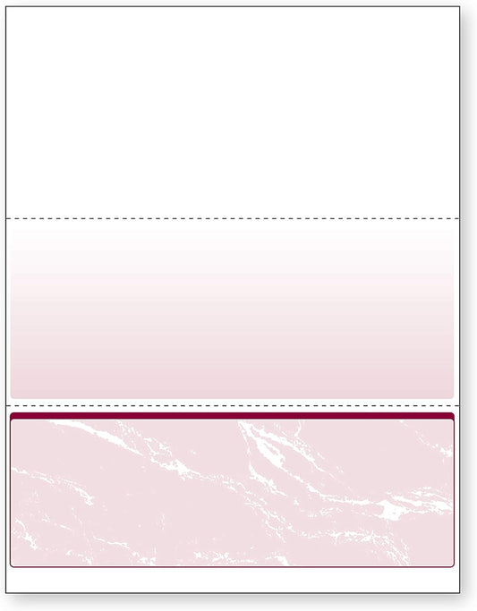 DocuGard Standard Burgundy Marble Bottom High Security Check Paper - QuickBooks & Laser/Inkjet Printer Compatible - 11 Security Features - 500 Blank Business Checks (04519)