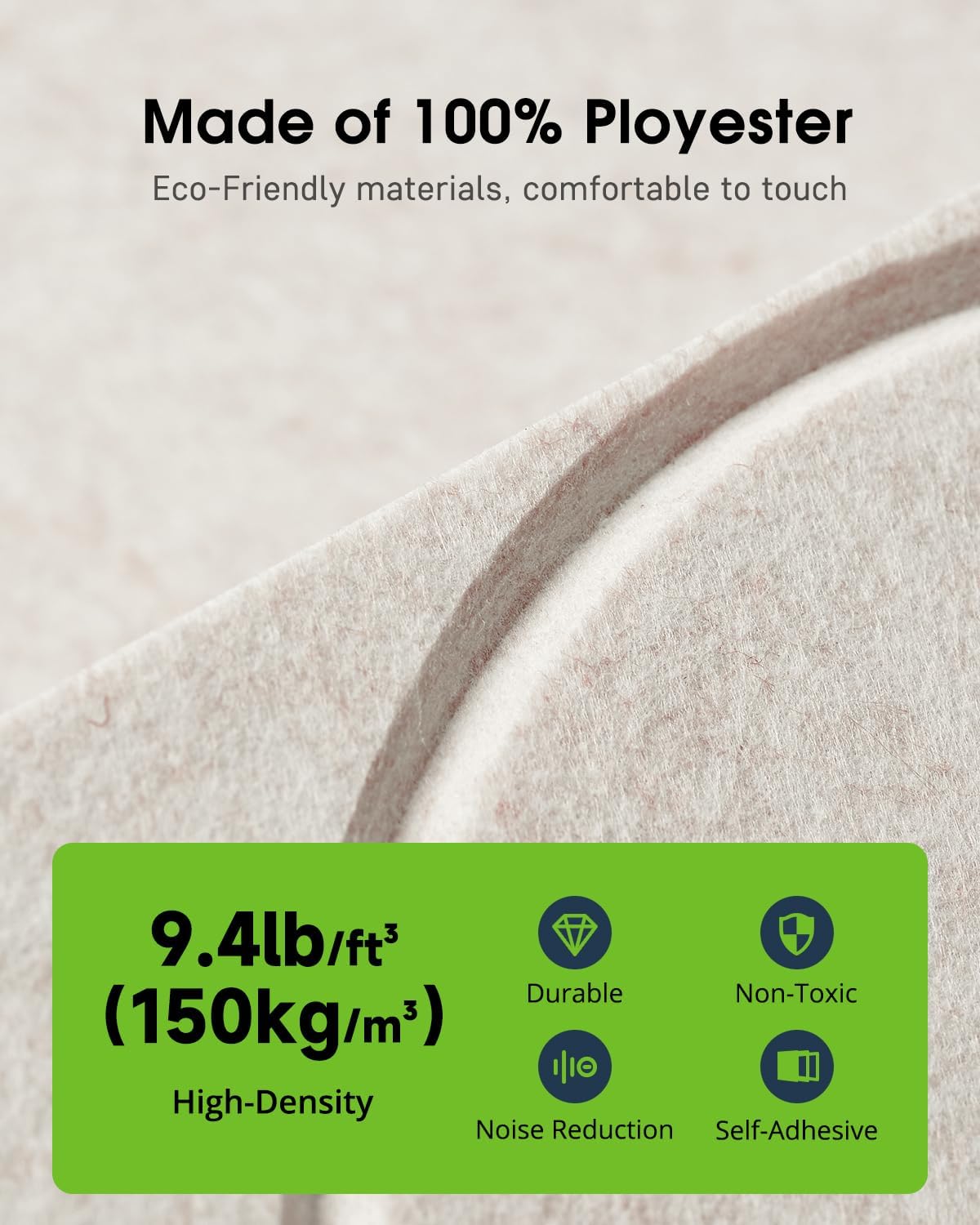 12 Pack Sound Proof Foam Panels for Walls，Self-Adhesive Acoustic Panels, 12" X 12" X 0.4" Sound Proof Panels for Walls，Door, Ceiling, Home Office Beige