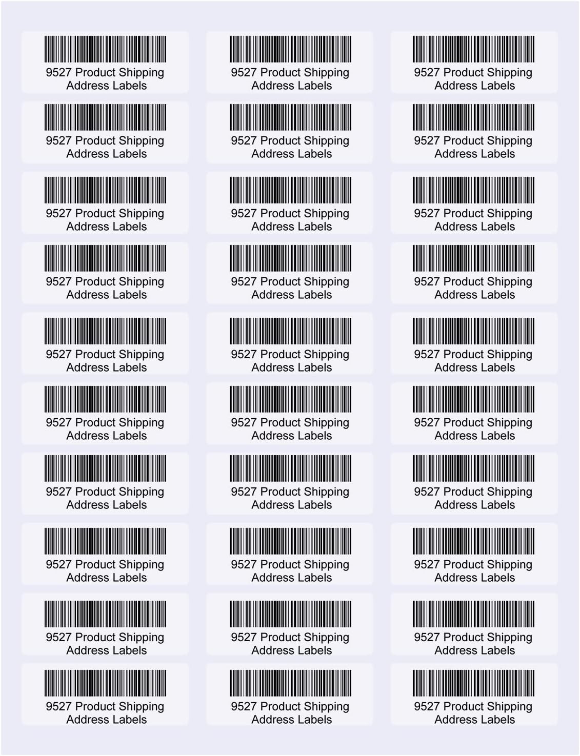 9527 Product 30 up 1 x 2-5/8 Sticker Labels Shipping Address Labels SKU Labels for Laser/Ink Jet Printer,100 Sheets,Total 3000 Labels
