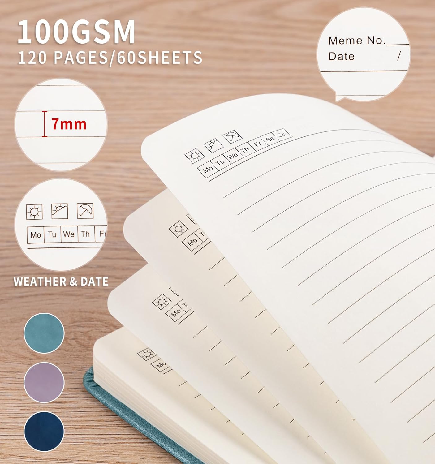 3 Pack Pocket Journaling Notebooks, A6 Small Notebook For Note Taking Journaling Notebooks Journals For Writing Mini Note Pads With Pen Holder 120 Pages 100 GSM Thick Paper