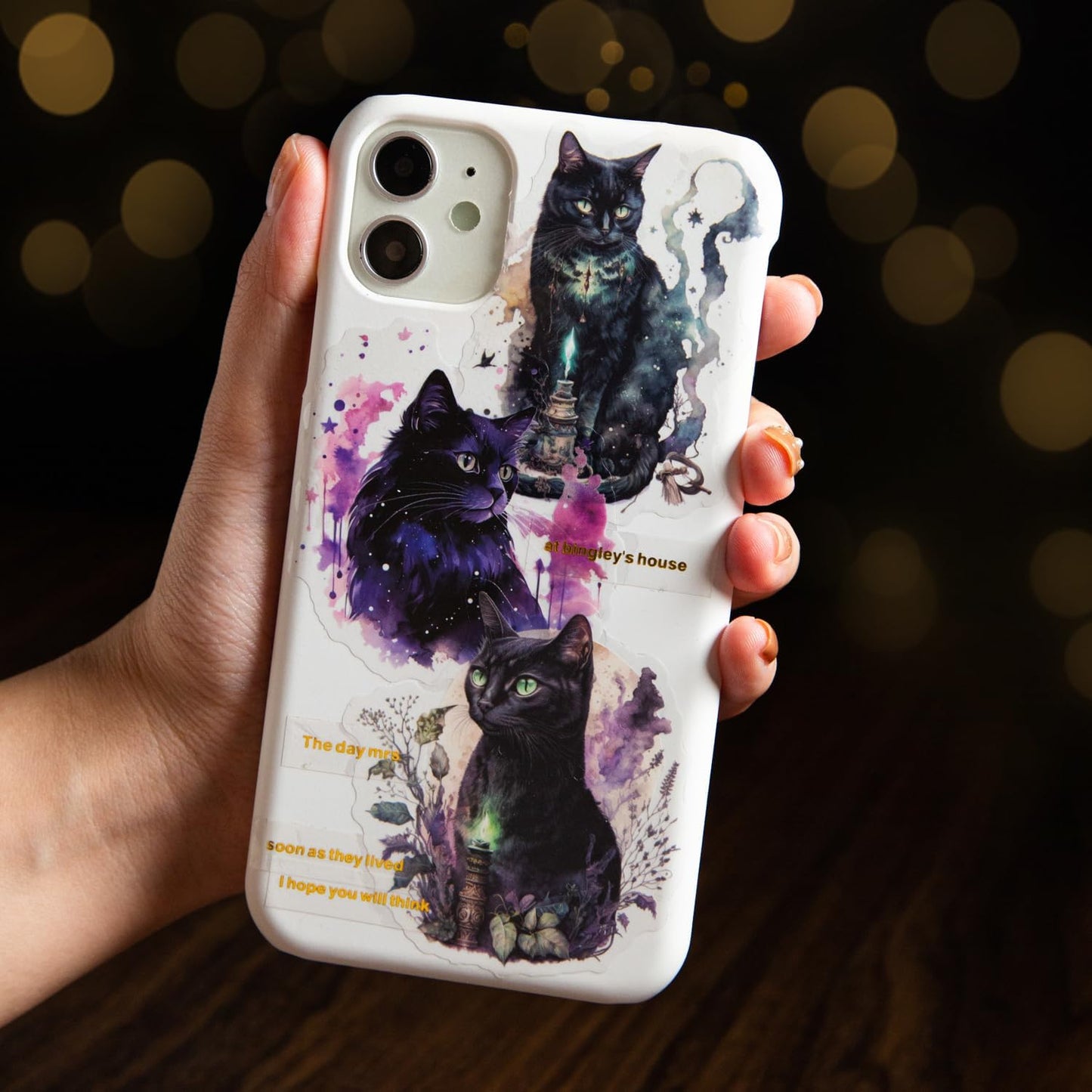 Alideco 120pcs Scrapbook Stickers Black Cat Theme Scrapbooking Junk Journal Crafts Embelishment Decoration Diary Stickers (heiliyademao)