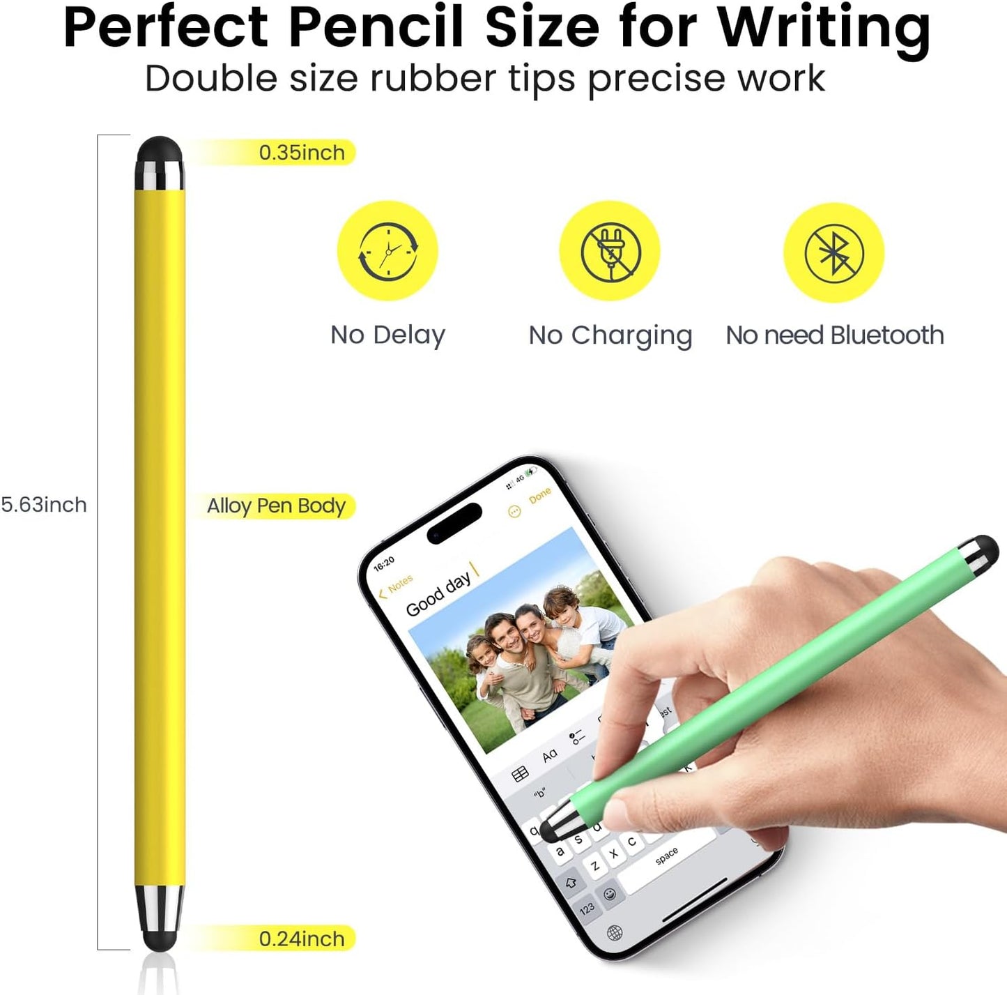 Stylus Pen for Touchscreen, 10 Pack Multiple Colors, 2 in 1 Stylus, High Sensitivity and Precision, Stylus Pen for ipad, iPhone, Android, Galaxy Microsoft, Kindle All Capacitive Touch Screens