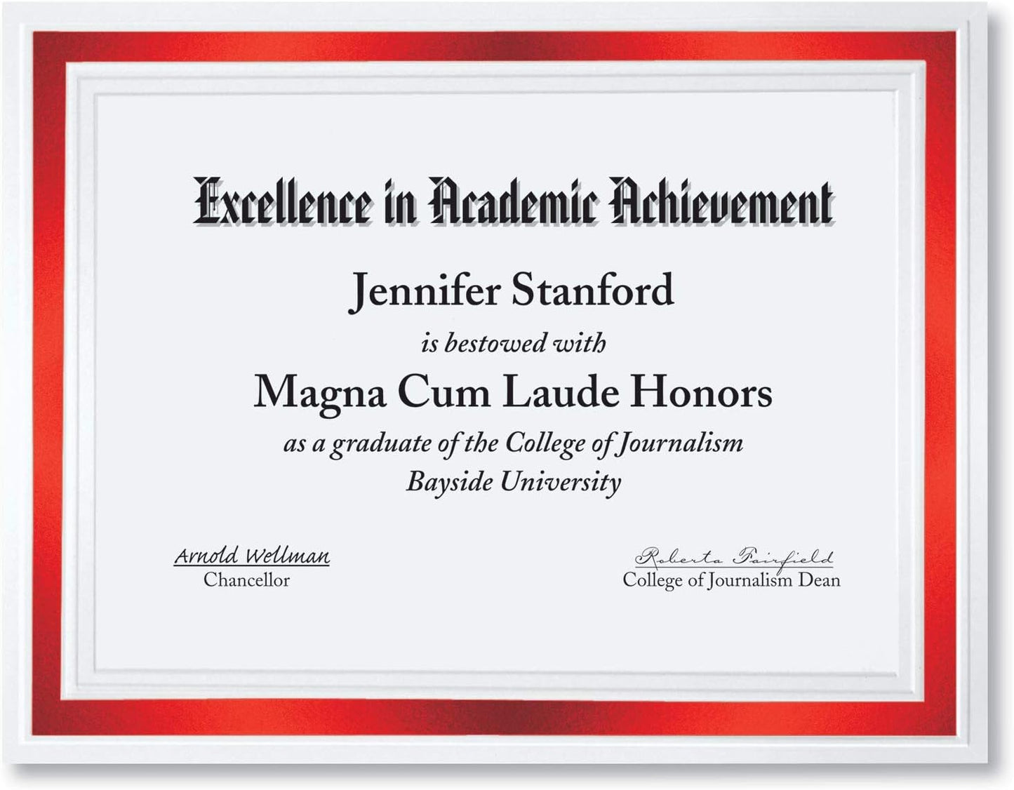 PaperDirect Pristine Specialty Certificates, 50 Sheets of 38lb White Paper, 8½" x 11", Red Bold Foil Border, Perfect for Awards, Students, Employees, Volunteers, Course Completion, Diplomas