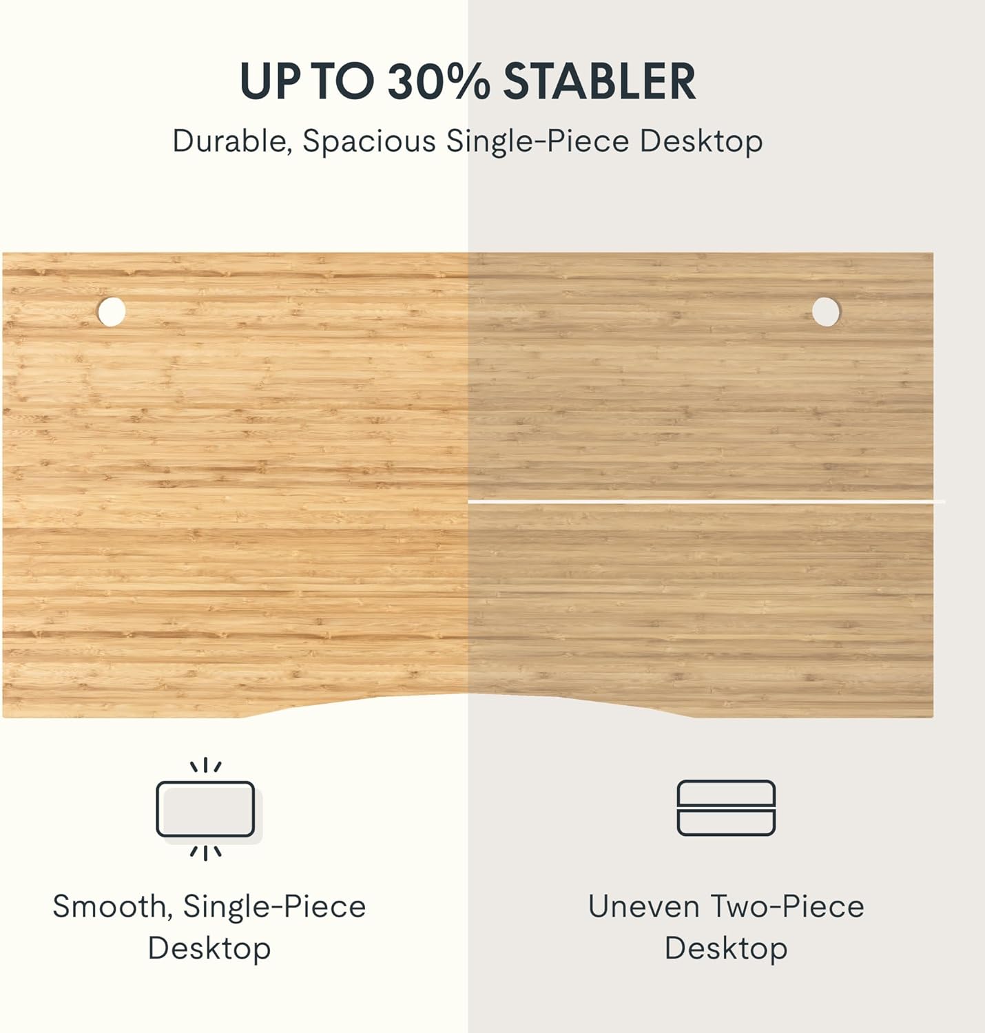 FLEXISPOT EN2 Whole-Piece Bamboo Standing Desk with Clamp Power Strip, 48 x 24'' Electric Stand Up Height Adjustable Desk with Cable Management (Black Frame + 48" Bamboo Top, 2 Packages)