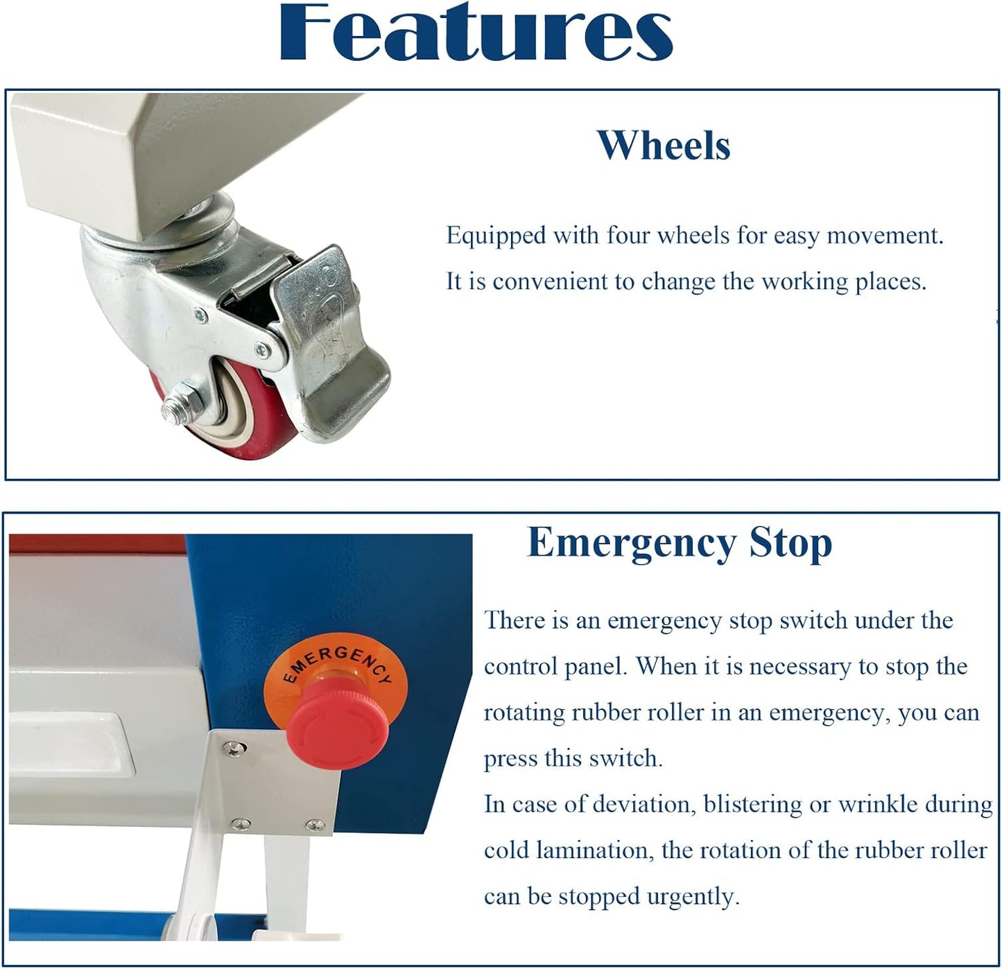 Electric Manual Cold Laminator, Movable 51IN/1300MM Wide Format Large Roll Laminating Machine Rubber Roller with Frame for Office Film Photo Vinyl Poster Laminating