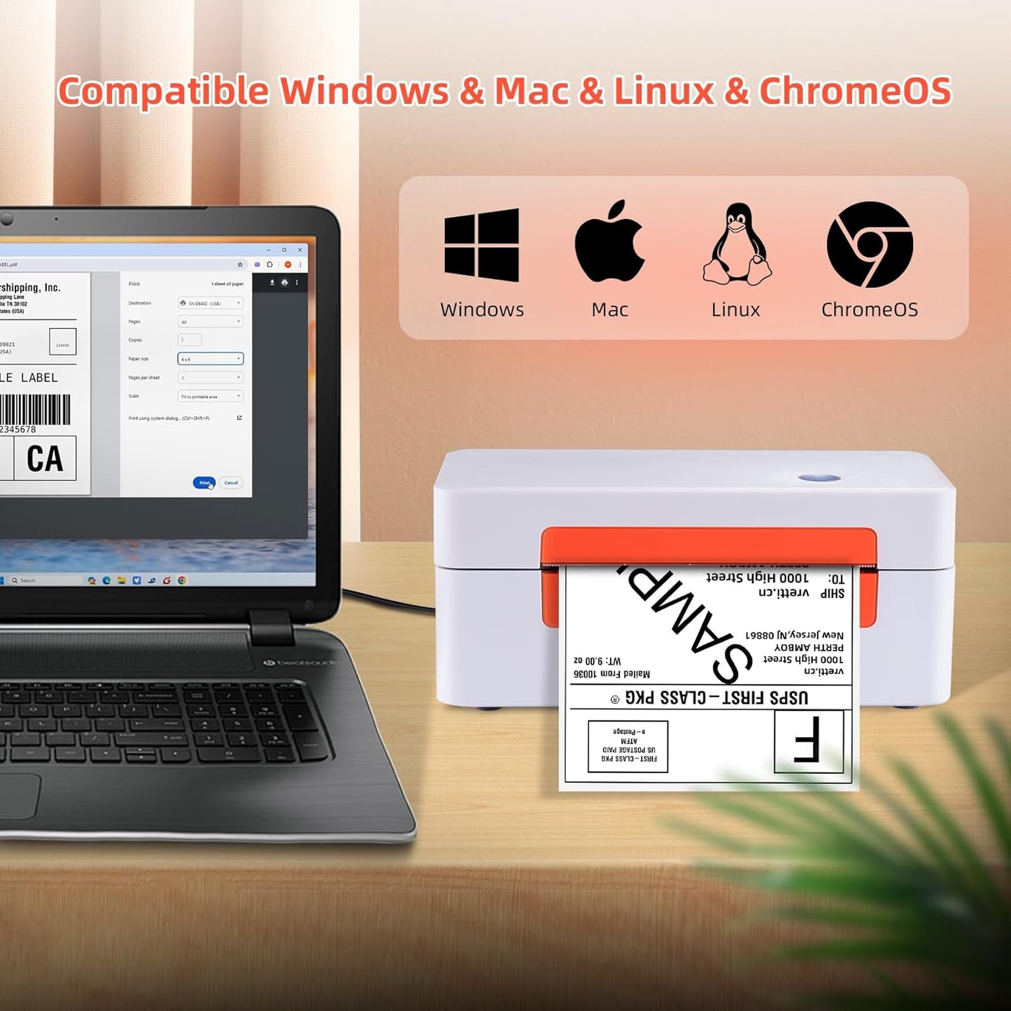 vretti USB Shipping Label Printer - 4x6 Thermal Label Printer for Shipping Packages Small Business Office or Home,Widely Used for Amazon, Ebay, Shopify, Etsy, USPS Amazon, Ebay, Shopify, Etsy, USPS