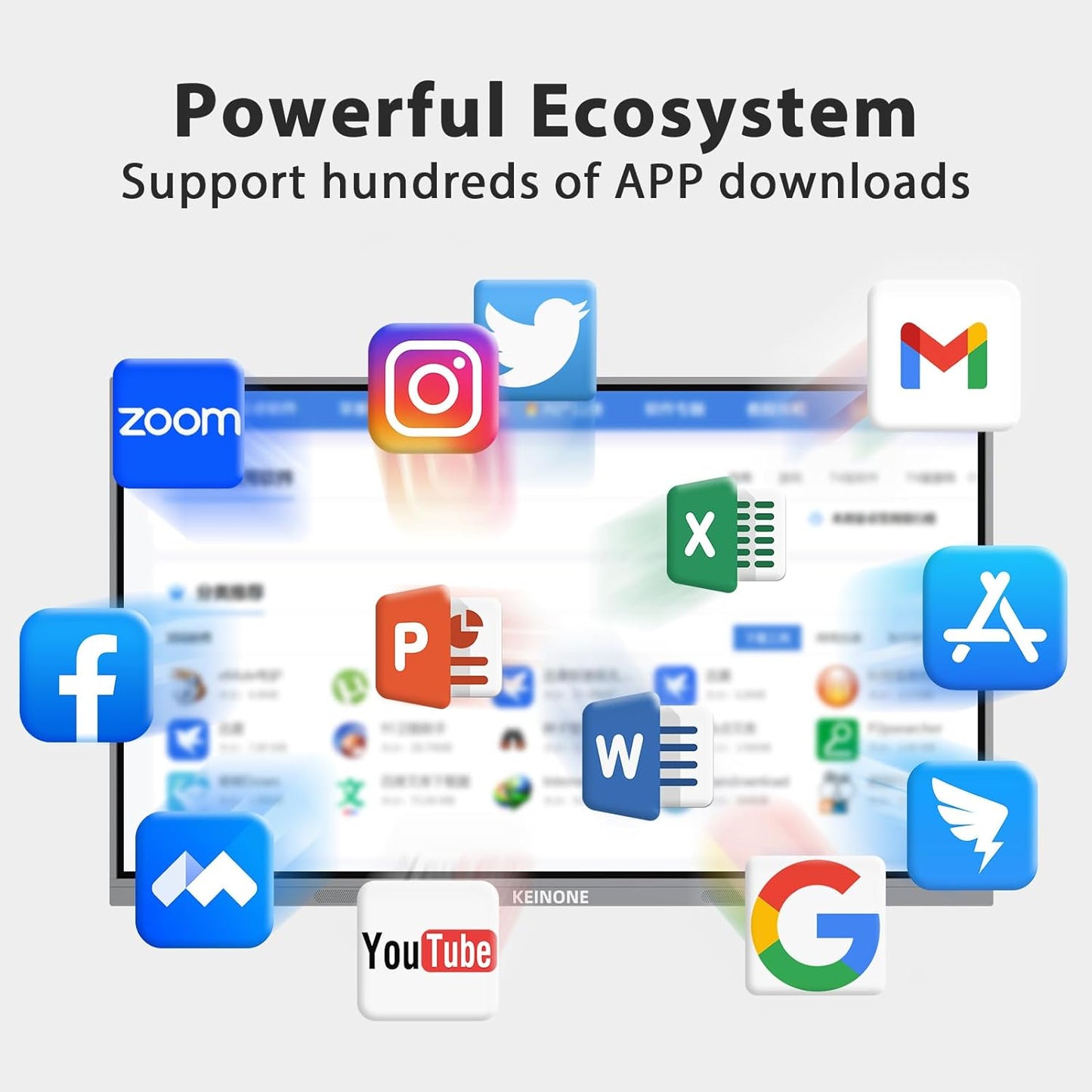 55'' 4K Smart Board, Android 14 OS 8+128 GB Interactive Whiteboard, Electronic Digital Whiteboard with Open App Ecosystem, Touchscreen Smart Board for Home, Office and Classroom, Gray