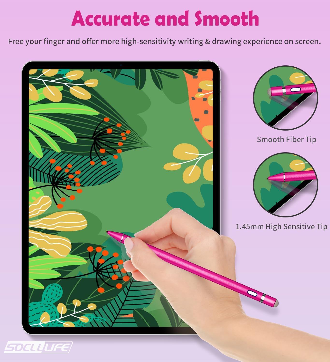 Stylus Pen for Touch Screens, Dual Pen Tips for i-OS & Android Drawing & Writing, High Precise Active Digital Pencil for A-pple i-Phone 16/15/14/13/12/11/X/8/7,i-Pad Air/Pro/Mini, Tablet/Sam-Sung