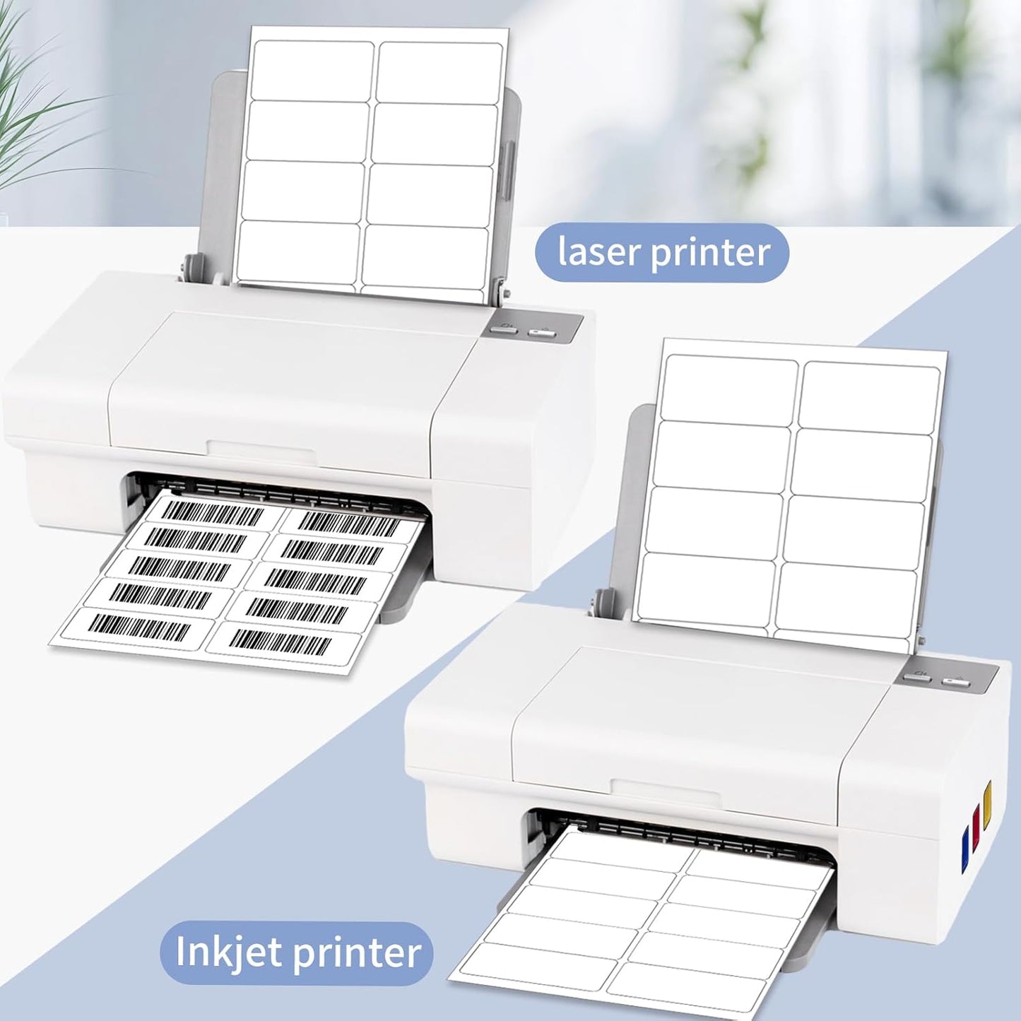 Shipping Labels Stickers, 2"×4" Printable Mailing Label for Laser/Inkjet Printing- Matte White, Permanent Adhesive Labels Stickers