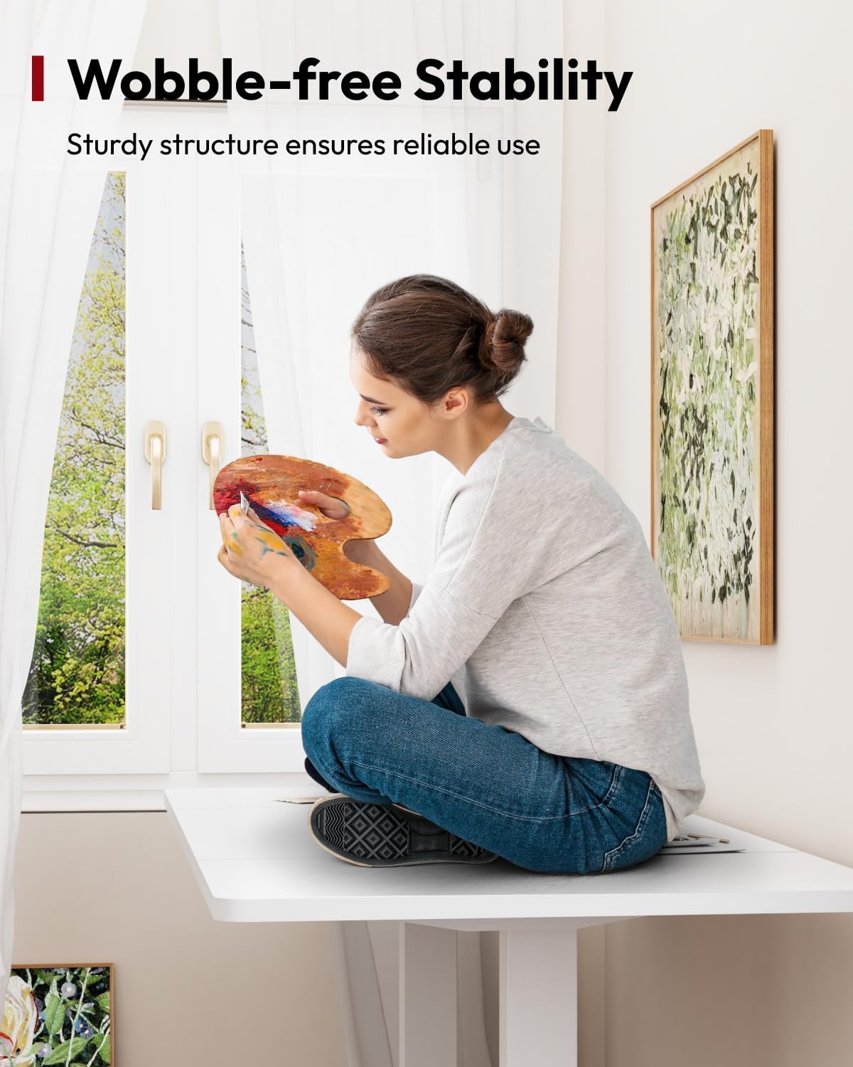 SANODESK Standing Desk Height Adjustable Electric Stand up Desk 79x32 Inches Sit Stand Home Office with Splice Board, White Frame/White Top