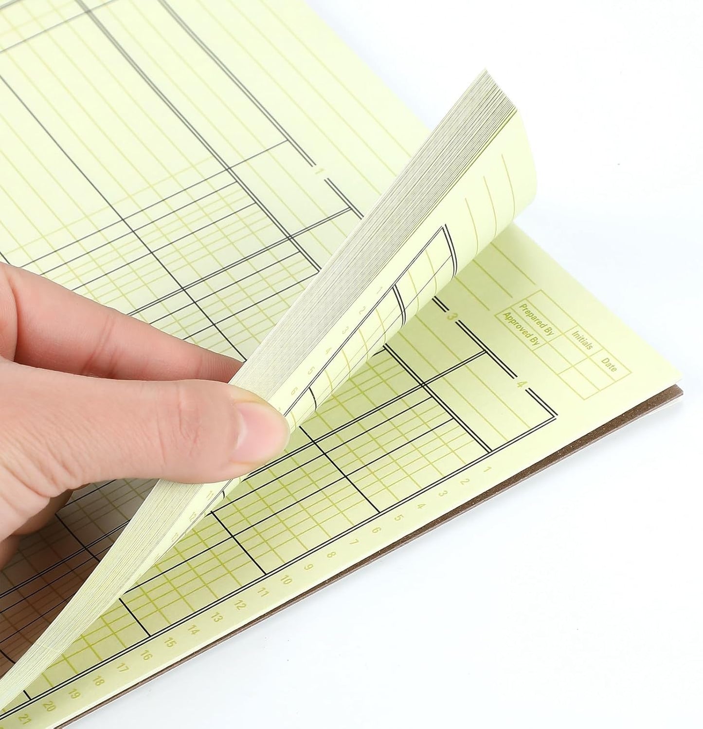 Zhanmai 5 Pack 250 Sheets Analysis Columnar Books 3 Hole Accounting Ledger Book Ledger Paper Pad Columnar Pad for Business, 50 Sheets/Pack, Single Page Format, Green(4 Columnar,8.5 x 11)