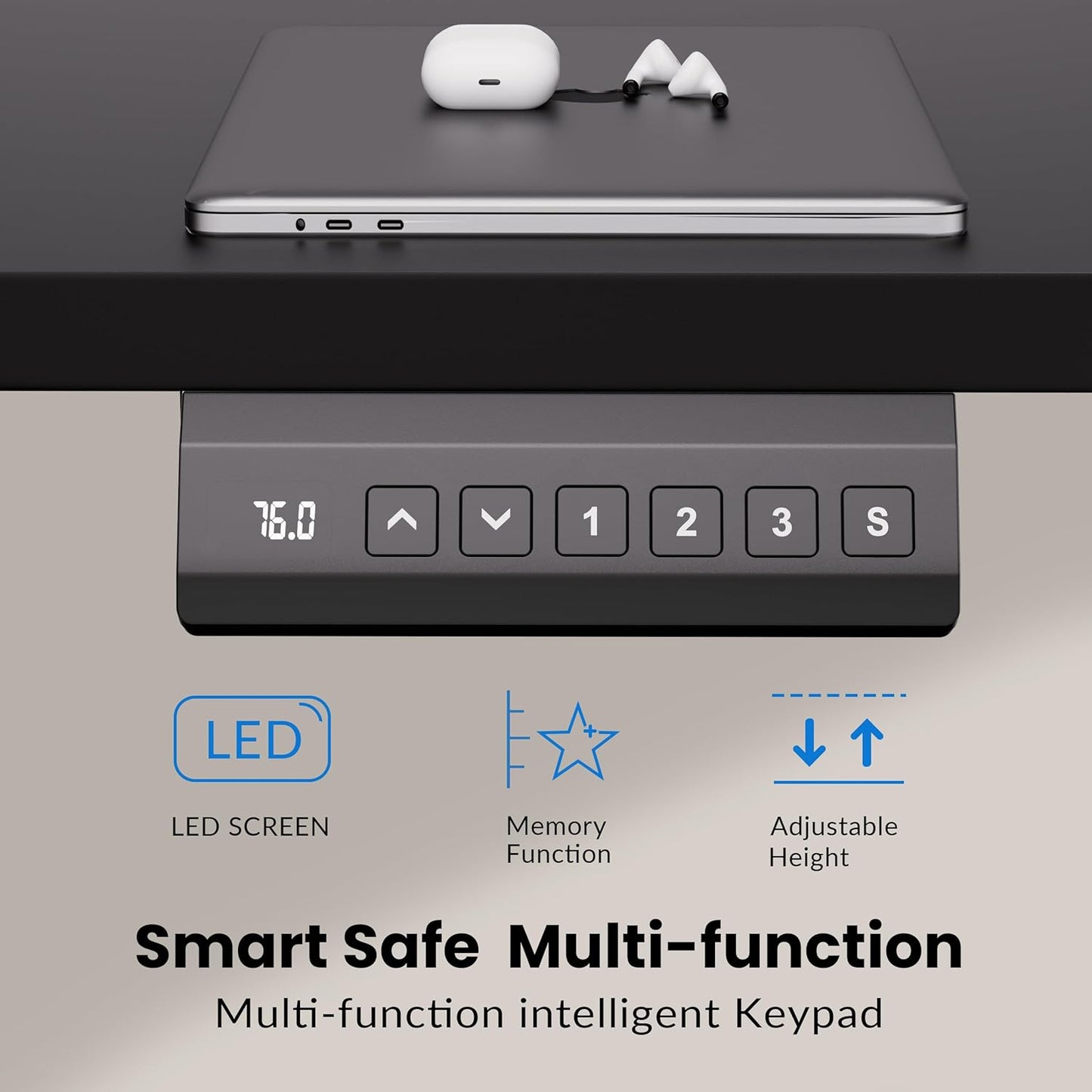 Dual Motor Electric Standing Desk Frame,Height Adjustable Desk Legs with 330 lbs Capacity,Ergonomic Sit Stand Up Base Workstation for Home Office,Black Frame Only