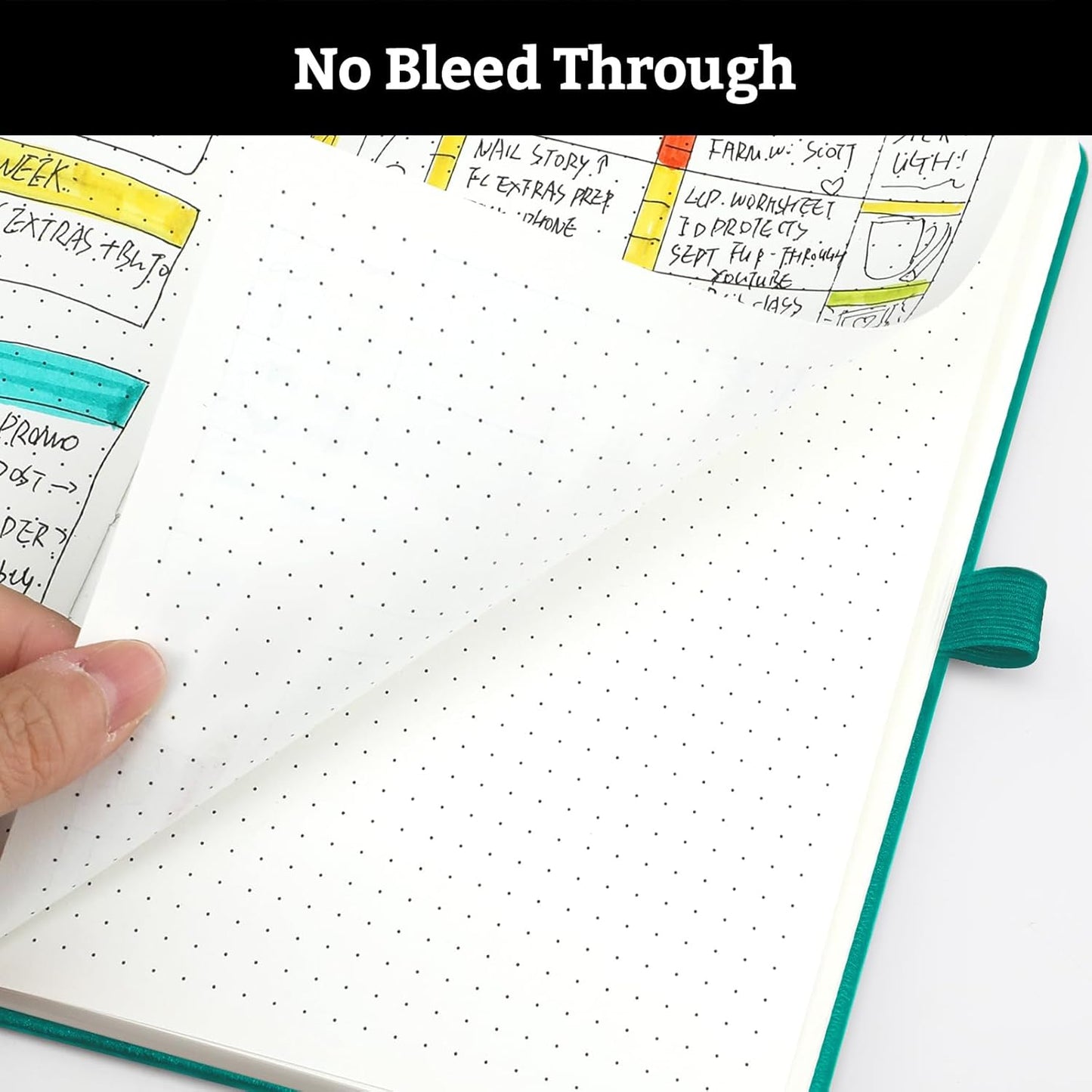 Hardcover Lined Bullet Dotted Journal Notebook, A5 140 192 Pages 100 120Gsm Paper College ruled for School,Work,Travel,and Daily Planning，5.7''*8.3'' (1, Turquoise, A5 Dotted)