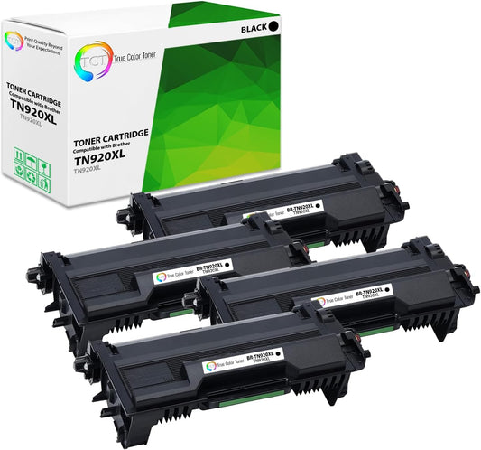 TCT TN920 Toner Cartridge 4 Pack - Compatible Replacement for Brother TN920 TN-920XL High Yield Works with Brother HL-L5210DN L5210DW L5210DWT L5215DW DCP-L5510DN Printers (6,000 Pages)