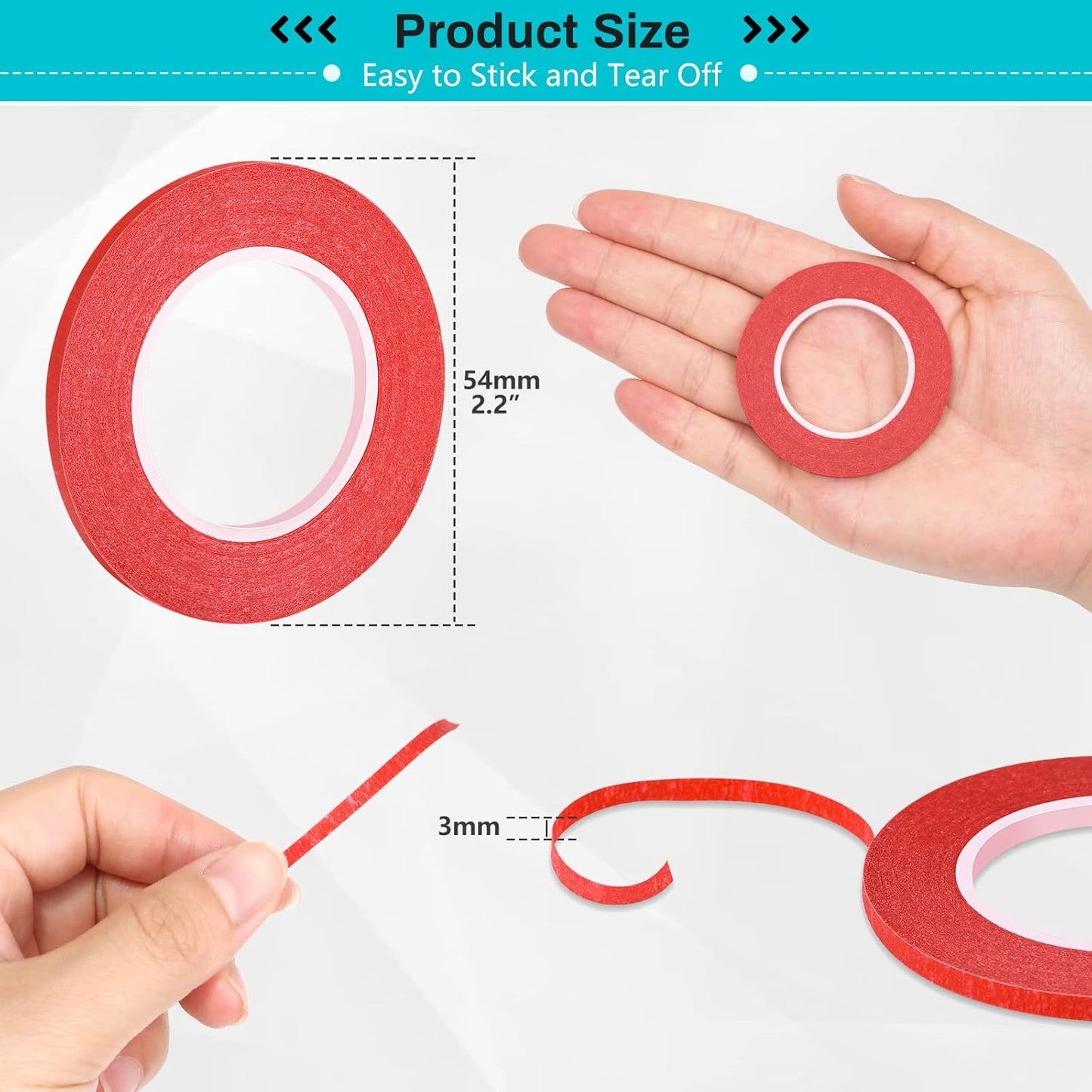 selizo 20 Rolls Whiteboard Tape, 1/8" Thick, Pinstriping & Draping Tape for DIY Art Crafts