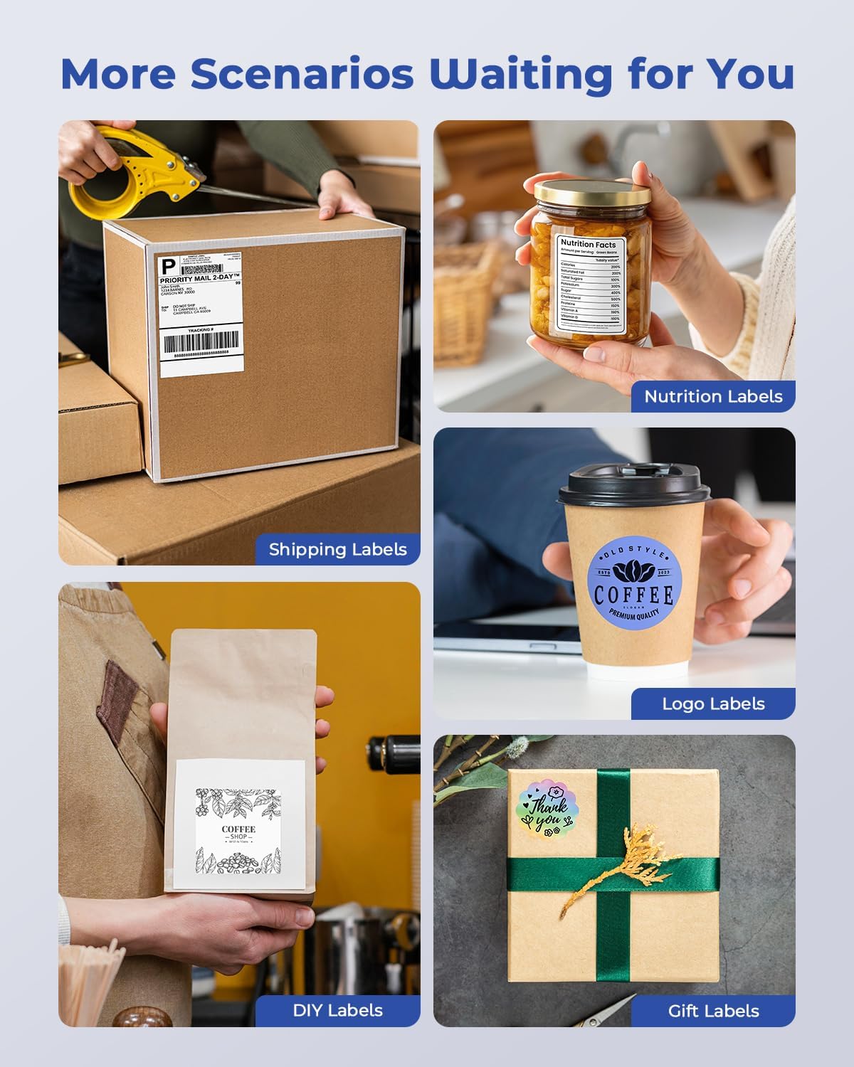 Phomemo Label Printer, Bluetooth M421 4 x 6 Shipping Label Printer, Thermal Portable Printers for Shipping, Warehouse, Barcode, Address,Compatible with Phone & PC,