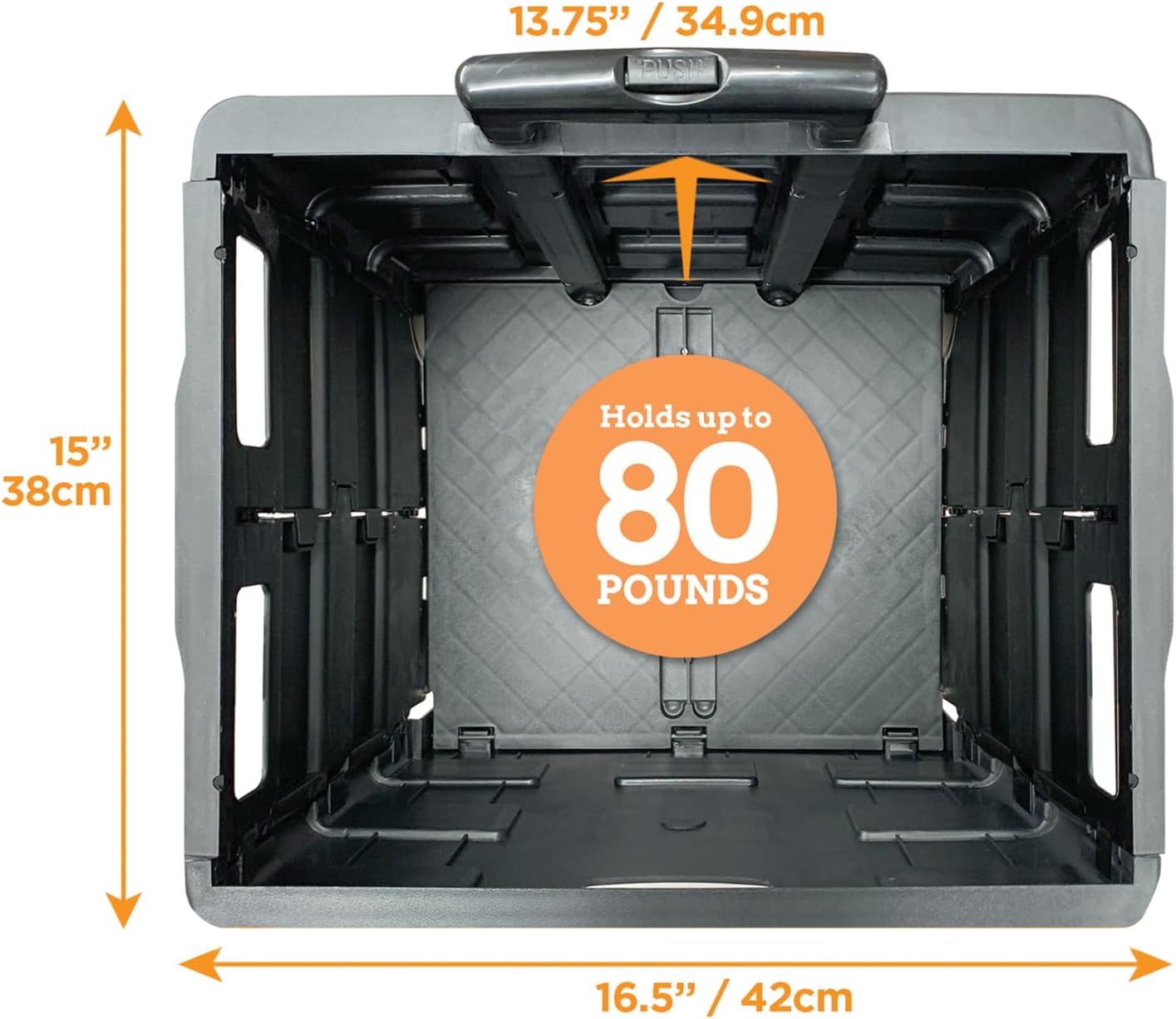 Inspired Living Ultra-Slim Rolling Collapsible Storage Pack-N-Roll Utility-carts, with Telescopic Handle, for Home, Garden, Shopping, Office, School use, Large, Zebra