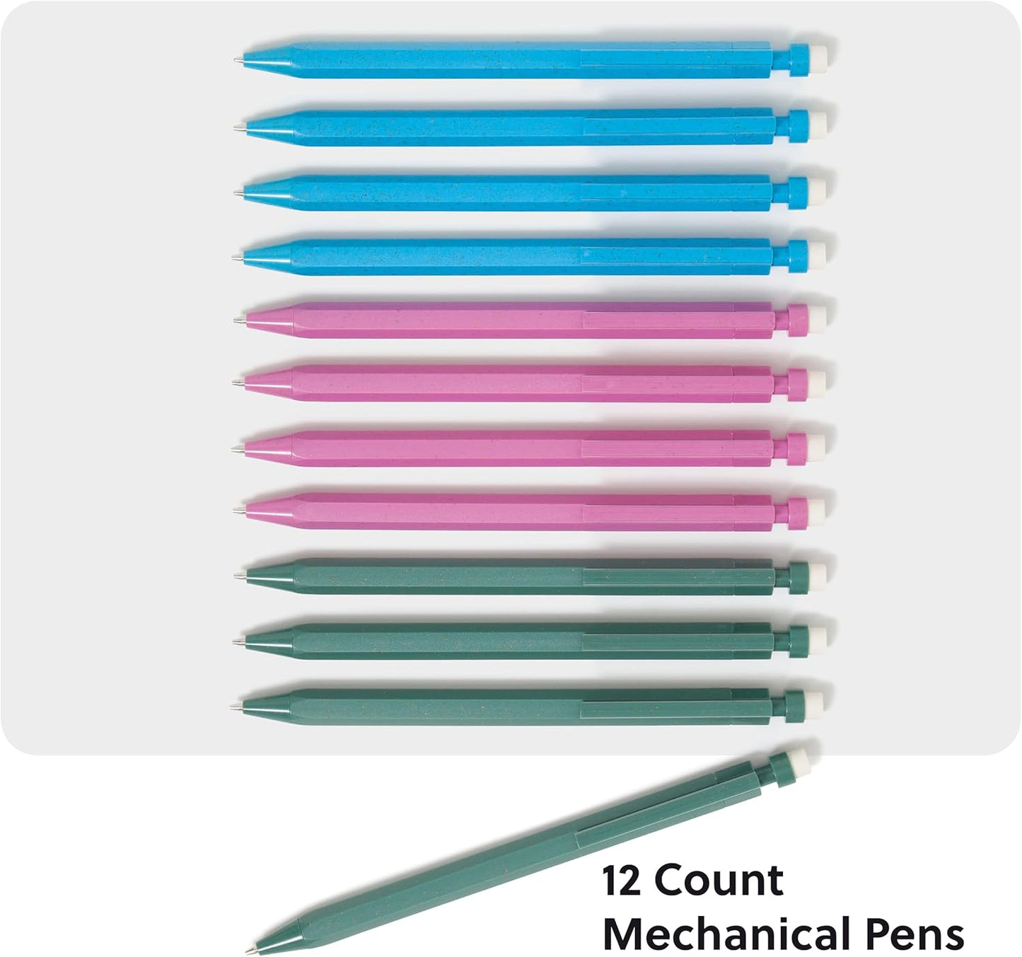 U Brands U-Eco Recycled Mechanical Pencil Set, Bulk Mechanical Pencils 0.7mm, Speckled Brights, Medium Lead, School Supplies, 12 Pack (6591U)