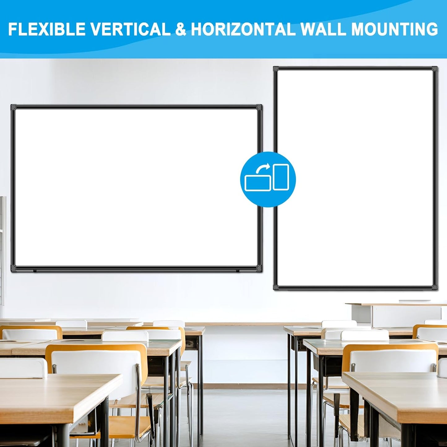 H-Qprobd 72"x48" White Board for Wall Large Magnetic Dry Erase Board with Black Aluminum Frame, Presentation Whiteboard Suitable for Home, Office, Classroom & Kitchen