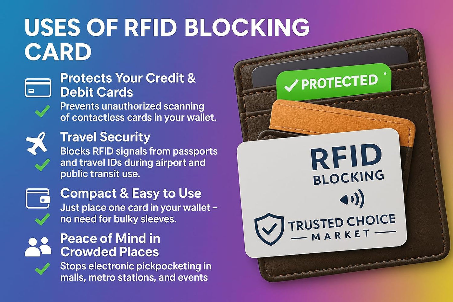 RFID Blocking Cards 6-Pack – NFC Contactless Protection for Credit, Debit, ID, ATM Cards & Passport – Slim Anti-Theft Card Blocker for Wallet & Purse (Grey)