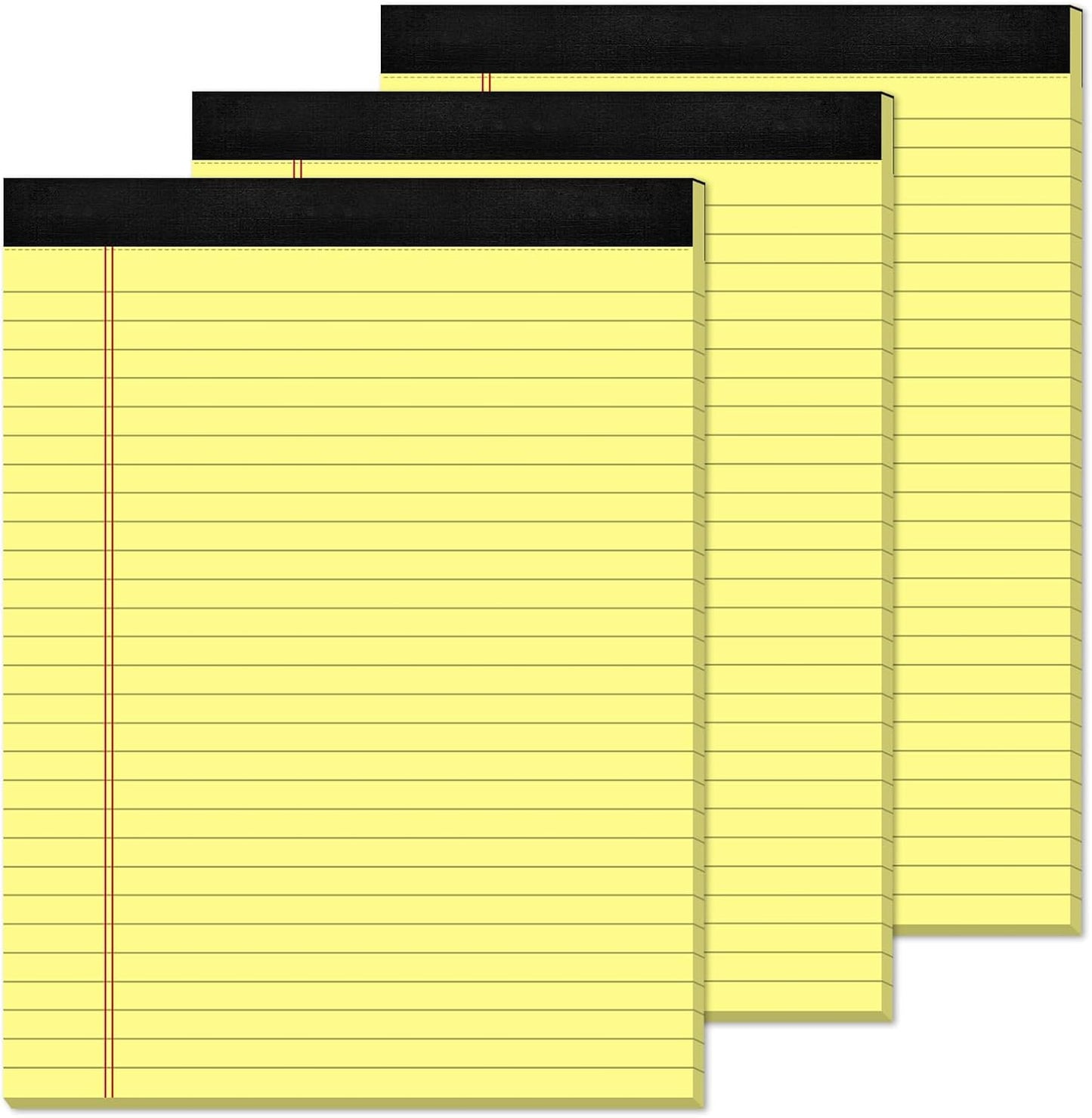 Yellow Legal Pads 8.5 x 11 Writing Pads Yellow Note Pads 8.5 x 11 Perforated Wide Ruled Lined Notepads Pads of Paper 3 Pack Yellow Pads 30 Sheets Per Notebook Legal Notepads for Office, Home, School