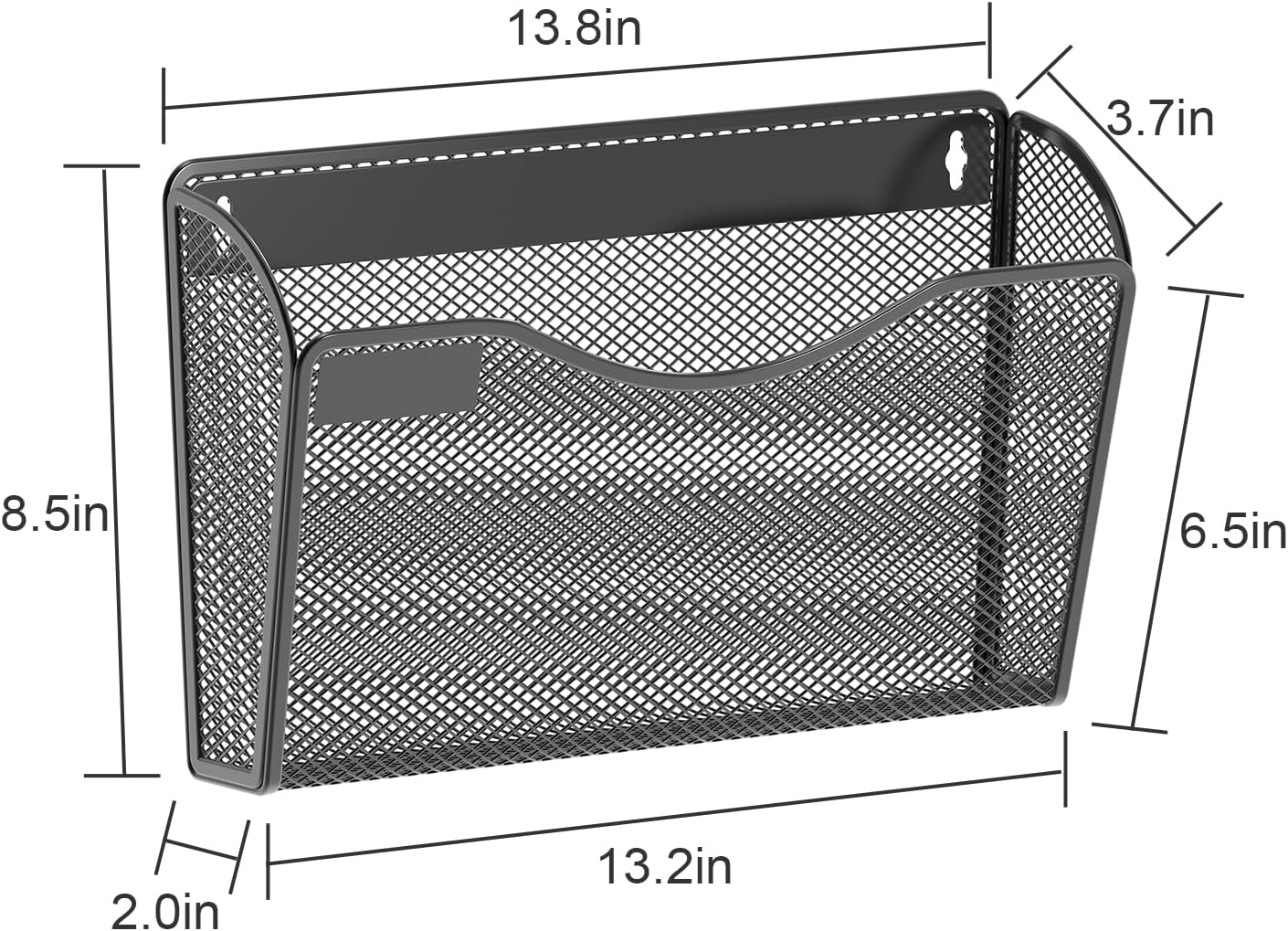samstar 6 Pack Mesh Wall Mounted File Holder Metal Wall File Pocket Mail Organizer for Office/Home(with Label Panel)