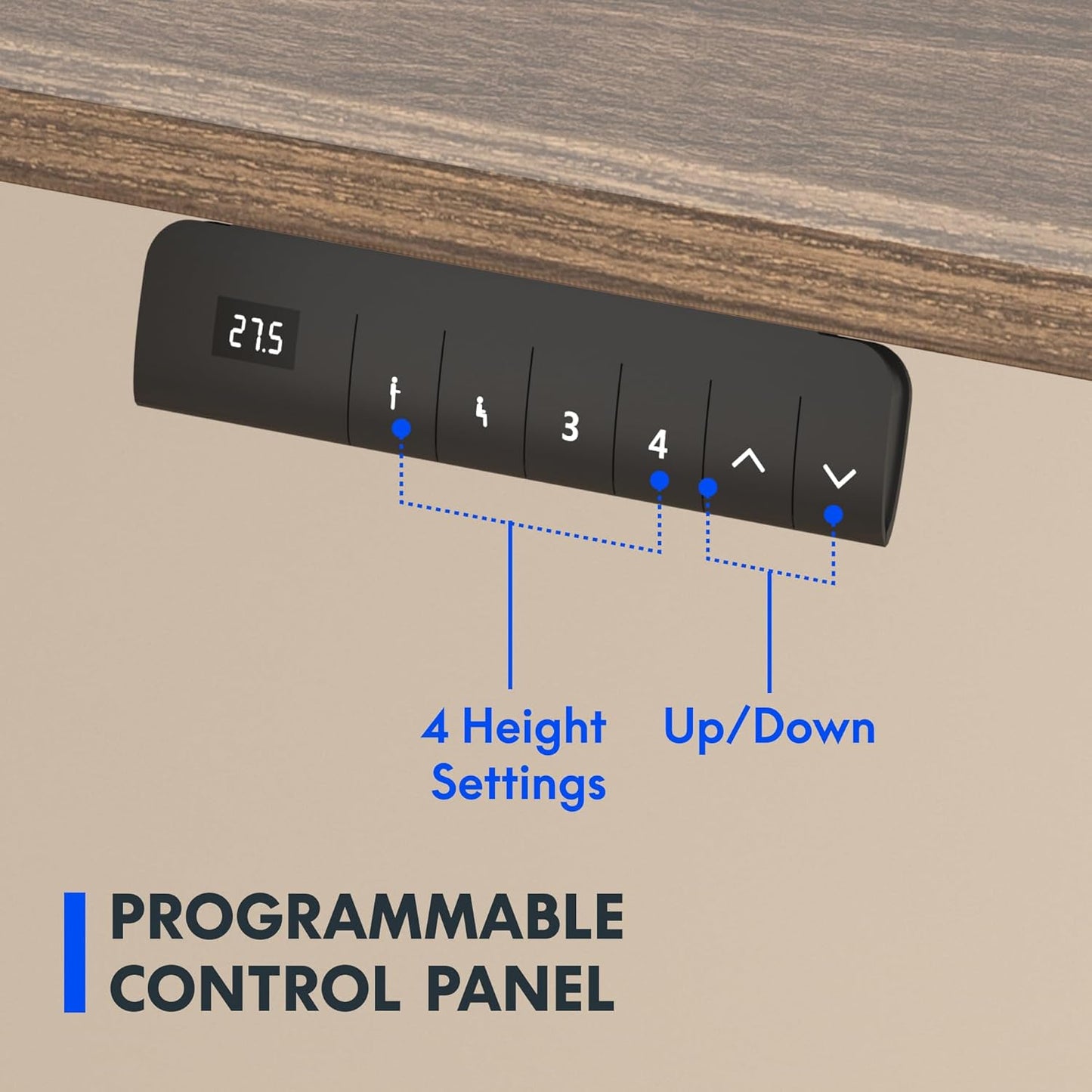 FLEXISPOT E3 Dual Motor Electric Standing Desk 55x28 Inch Whole-Piece Board Height Adjustable Electric Sit Stand Desk (White Frame +Brown Wood Grain Desktop, 2 Packages)
