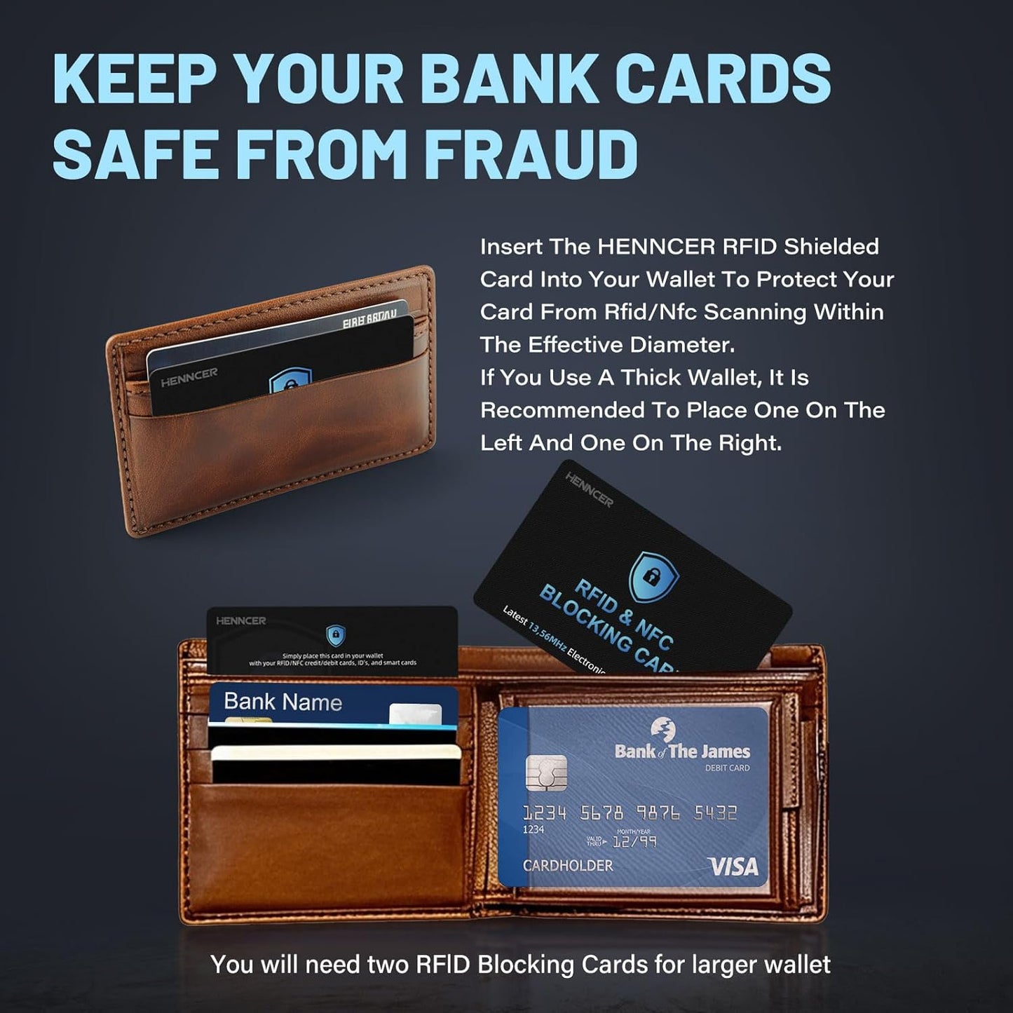 RFID Blocking Card, NFC Debit Credit Card Passport Protector, Entire Wallet Protection Blocker Set for Men & Women, Smart Slim Design Perfectly fits in Wallet and Purse (12)