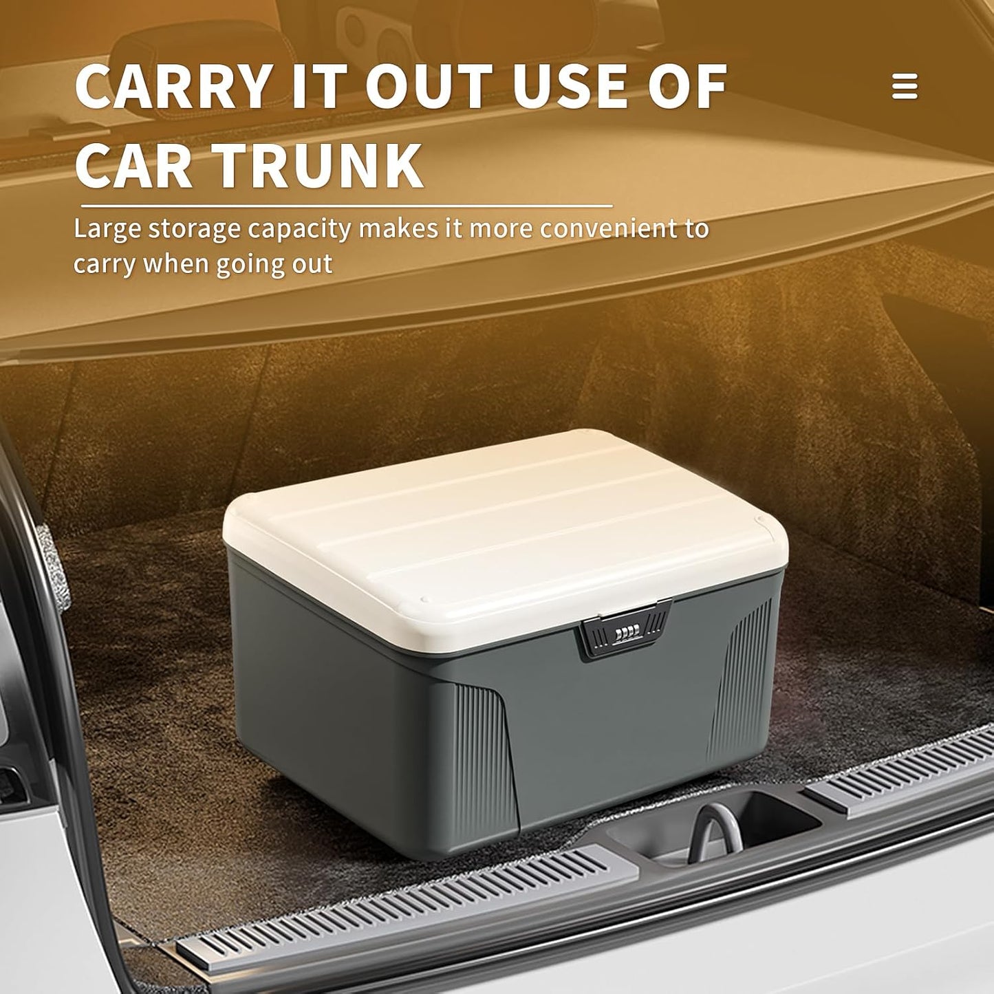 Storage Bin - 4.2 Gallon Locking Container with 4-Digit Combination Lock, Stackable Plastic Organizer Box for Usable As Item Organizer Or Office File Storage/Garage/Camping(Gray)