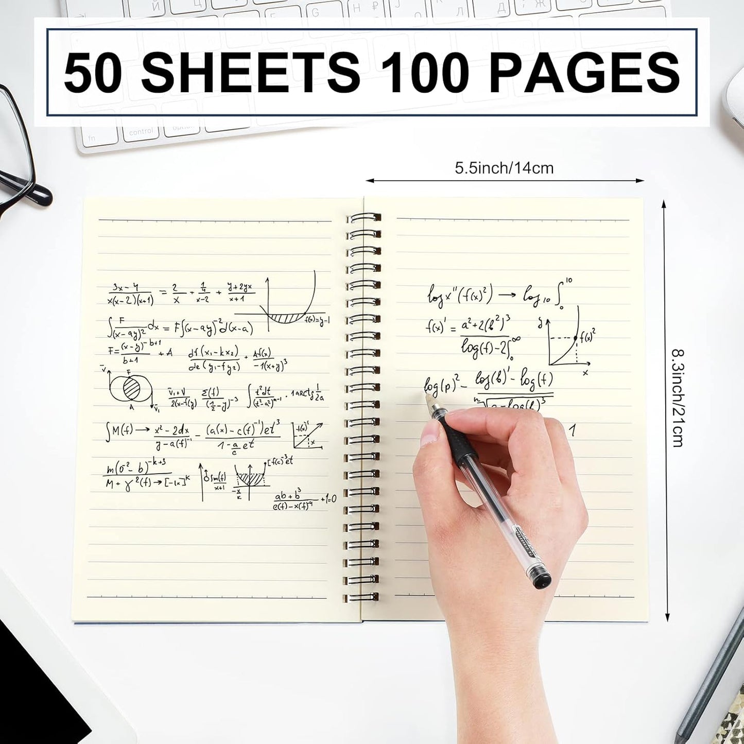 Yahenda Spiral Notebook Bulk A5 Journal Lined 8.3'' x 5.5'' Writing Composition Paper Small Notepad Subject Notebook for Students Office Business Back to School Supplies(Deep Blue,108 Pcs)