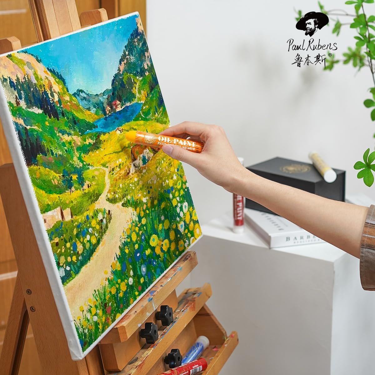 Paul Rubens Large Oil Pastels Set - 12 Colors B (0.79" x 4.72" Jumbo Sticks), Vibrant Colors, Creamy Texture and Blends Easily for Artists, Students and Professionals, Ideal for Filling in Large Areas