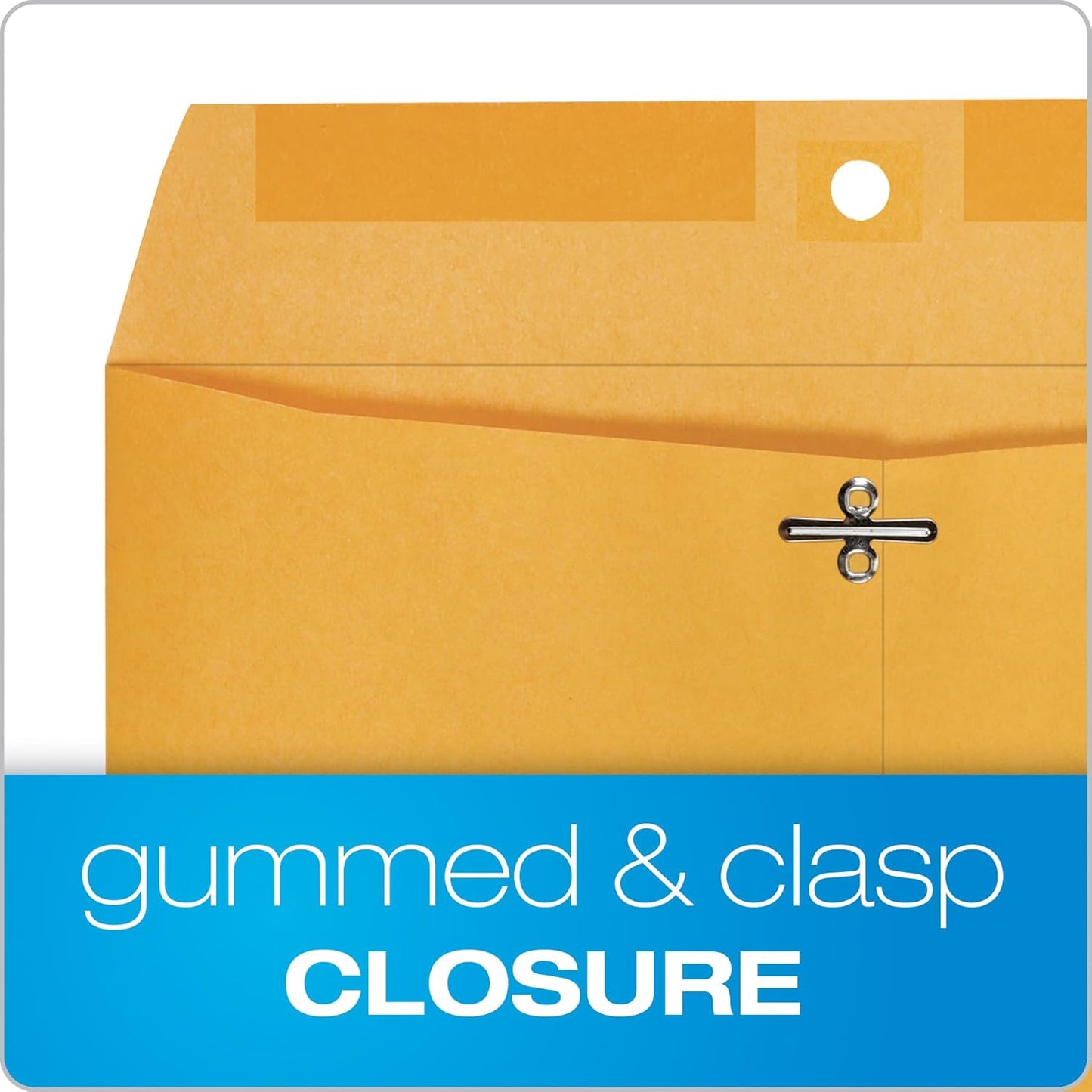 Quality Park 11-1/2" x 14-1/2" Clasp Envelopes, Brown Kraft, Gummed Flap, Heavy 32lb, 100/Box (QUA37805)