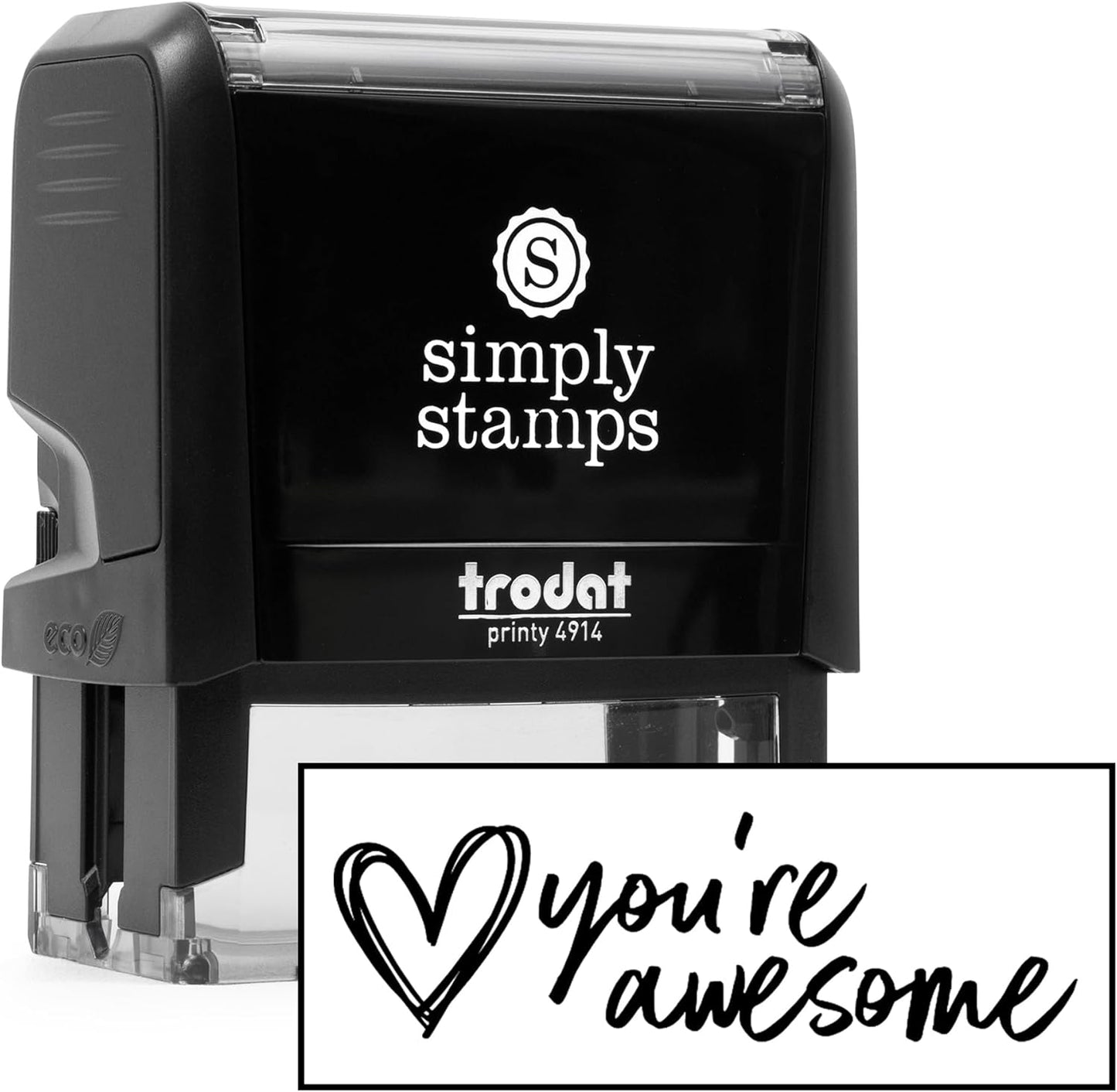 Custom Self-Inking Stamps | 49 Designs | Fun Phrases | Grading Made Easy | Classroom, Library and Book Stamps (You're Awesome, Xtra Wide)