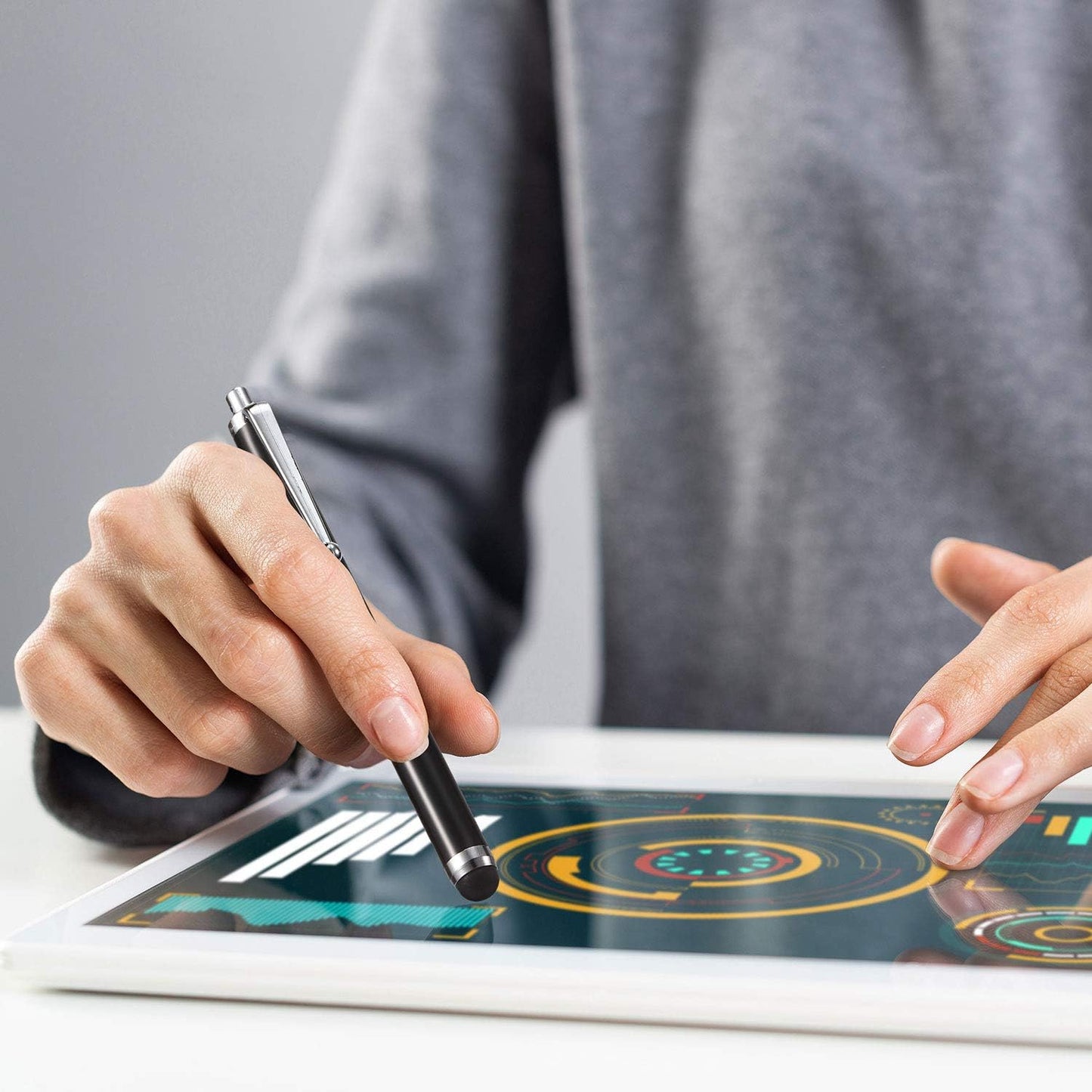 Outus 36 Pcs Stylus Pen for Universal Capacitive Touch Screens Devices, Stylus Pen Compatible with Tablet for Classroom Travel Olders Friendly(Black)