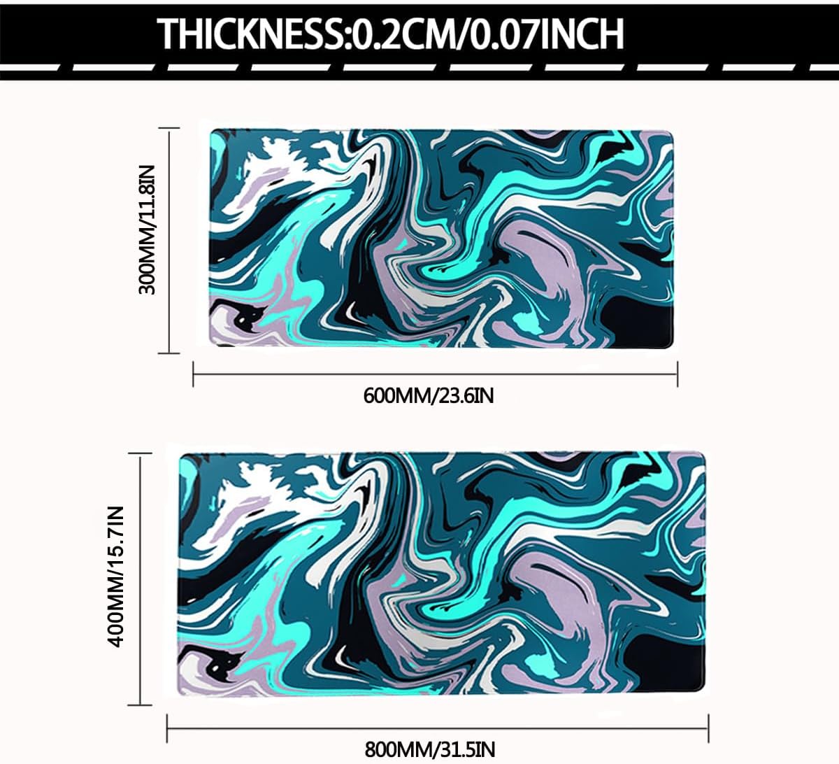 Large Mouse Pad for Desk - Gaming Mouse Pad with Stitched Edges, Anti-Slip Base, Desk Pad for Keyboard and Mouse