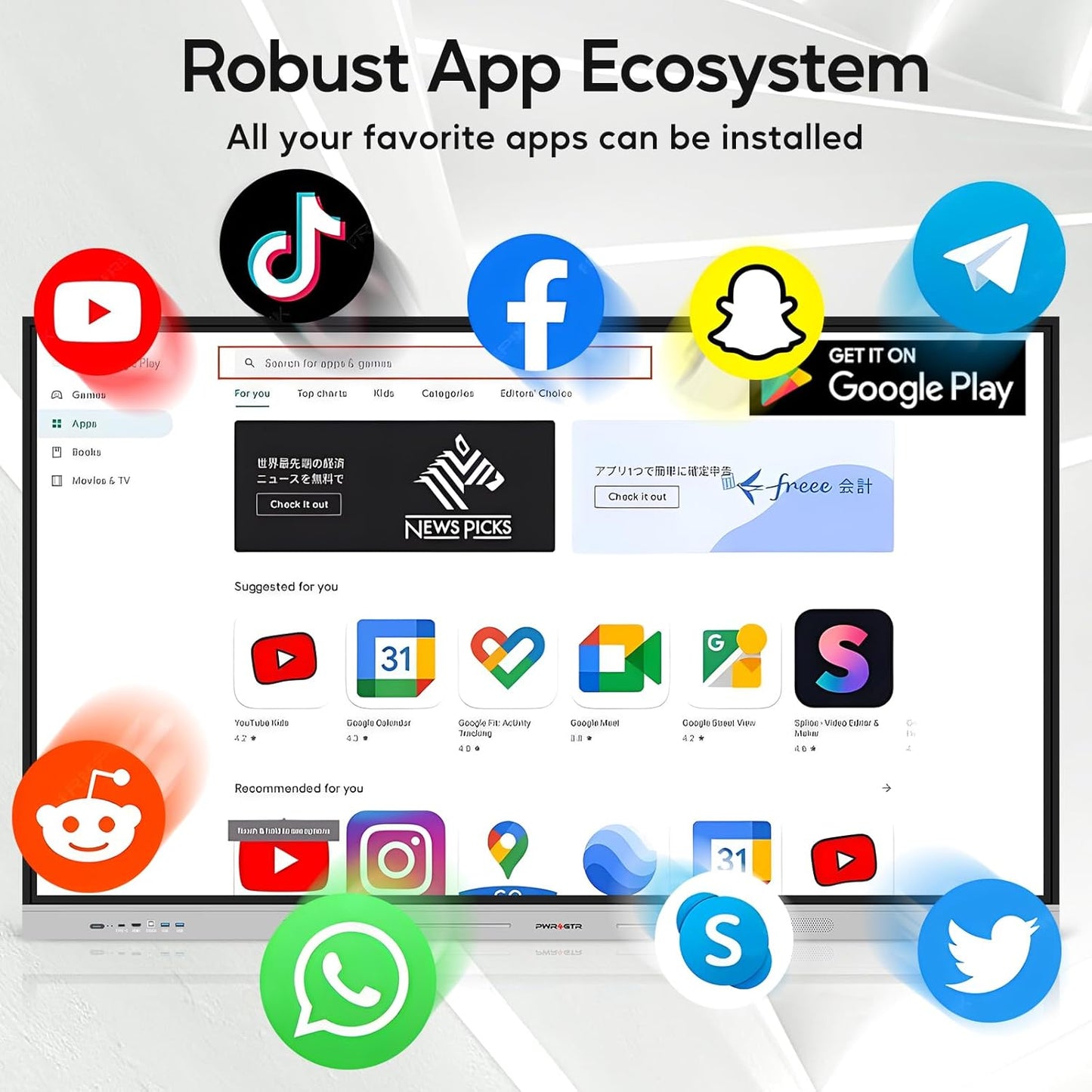 Smart Board | 75" Interactive Whiteboard | 4K UHD | Android 13 | 8+128GB | Digital Whiteboard, Electronic White Board for Classroom Home Office | Wall Mount Included