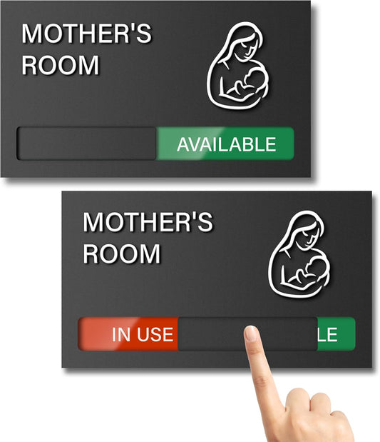 Mother's Room Door Sign, Available In Use Sign for Lactation Room, Breastfeeding in Progress Do Not Disturb Signs, Privacy Vacant Occupied Nursing Slider Office Signs