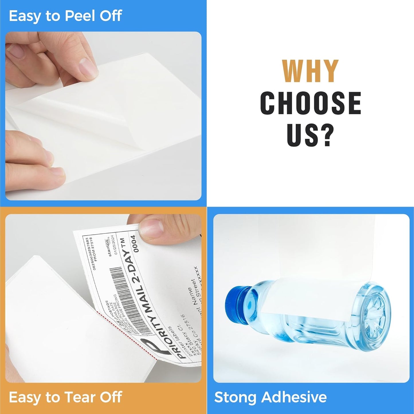 Fanfold 4" x 6" Direct Thermal Labels 1000 Thermal Printer Paper 2 Stacks Shipping Labels