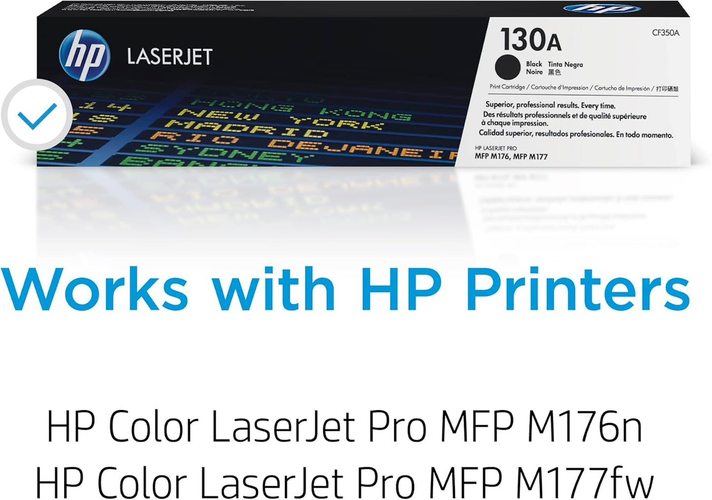 HP 130A Black Toner Cartridge | Works with HP Color LaserJet Pro MFP M176, M177 Series | CF350A
