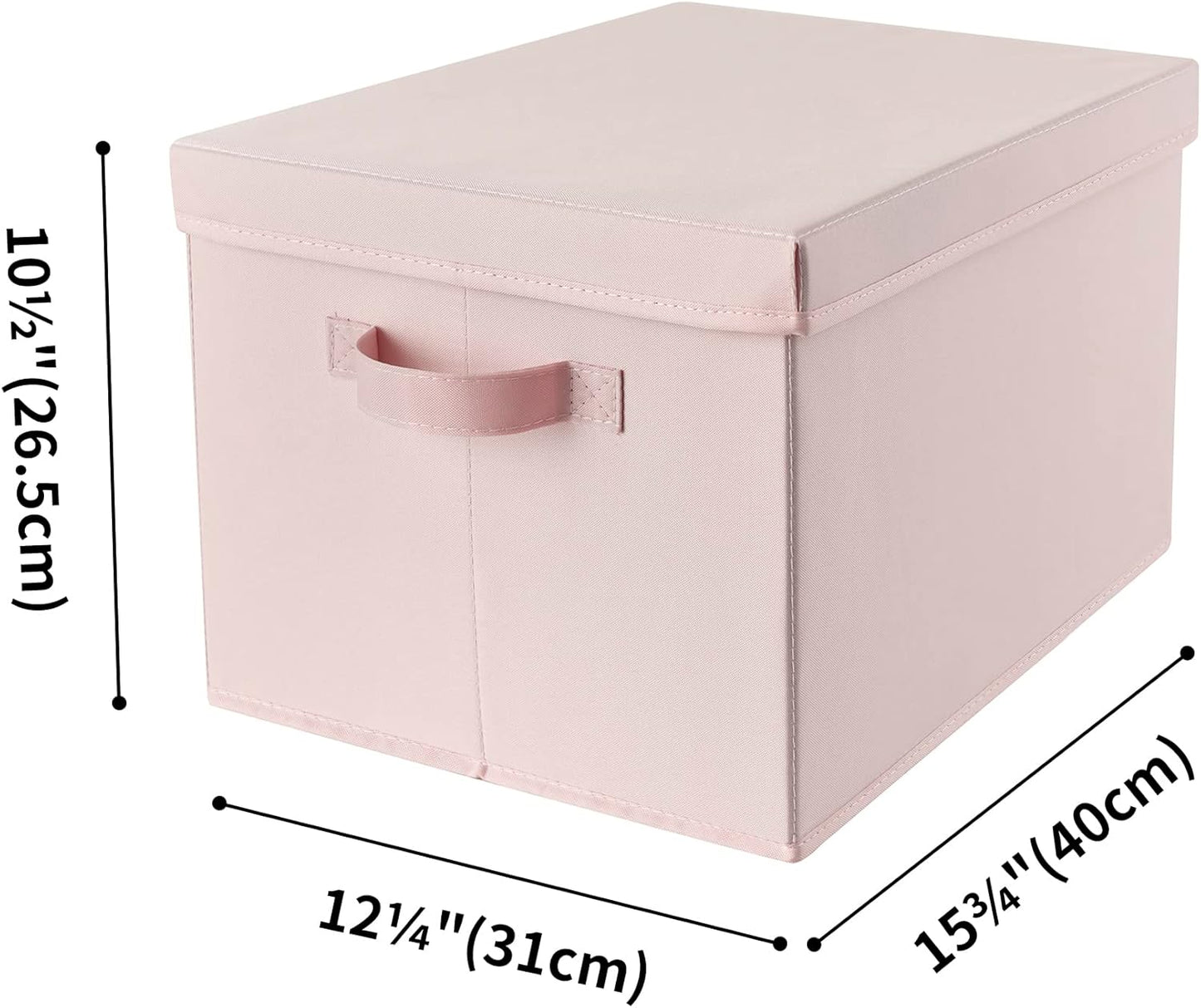 GRANNY SAYS Storage Bins Fabric, Large Storage Bins with Lids, Collapsible Storage Box Closet Shelf, Decorative Storage Baskets for Organizing Bedroom Dorm Nursery, Pink, 3-Pack