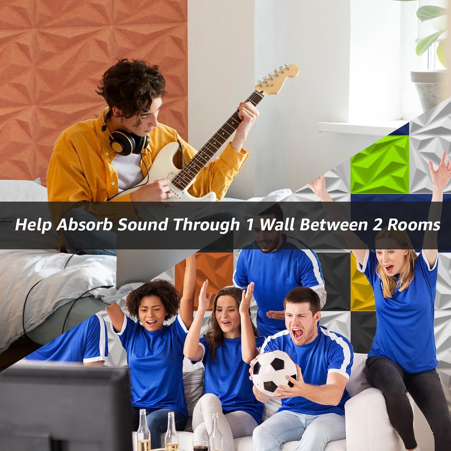 Art3dwallpanels Acoustic Panels 20 Pack Soundproof Wall Panels Sound Dampening Panels, 3D Wall Panels Sound Absorbing Panels, 12" X 12", Orange Red without Tape