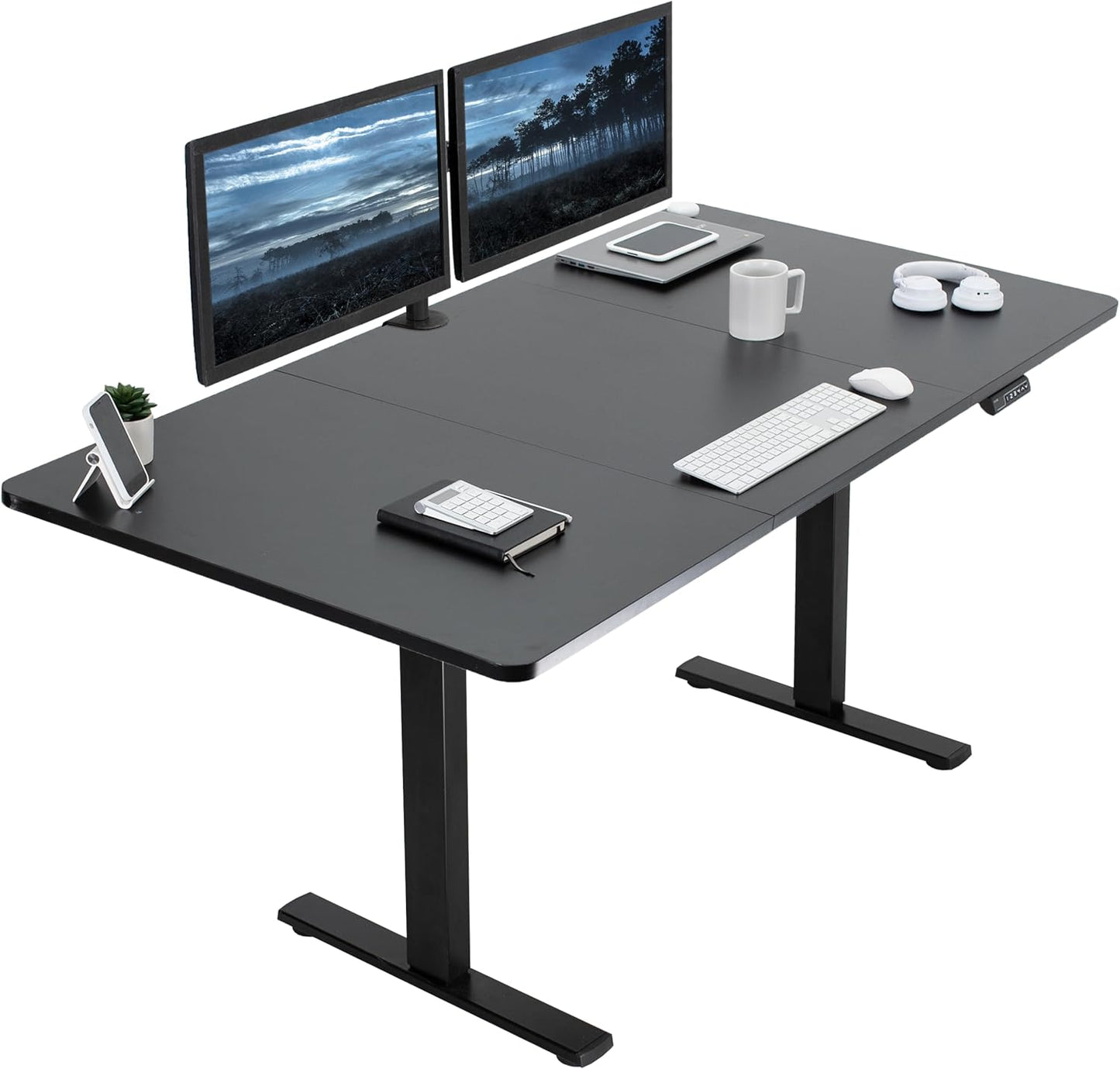 VIVO Electric 71 x 36 in Standing Desk, Memory Height Adjustment, 1B Series, Black Top Black Frame, DESK-KIT-1B7B-36