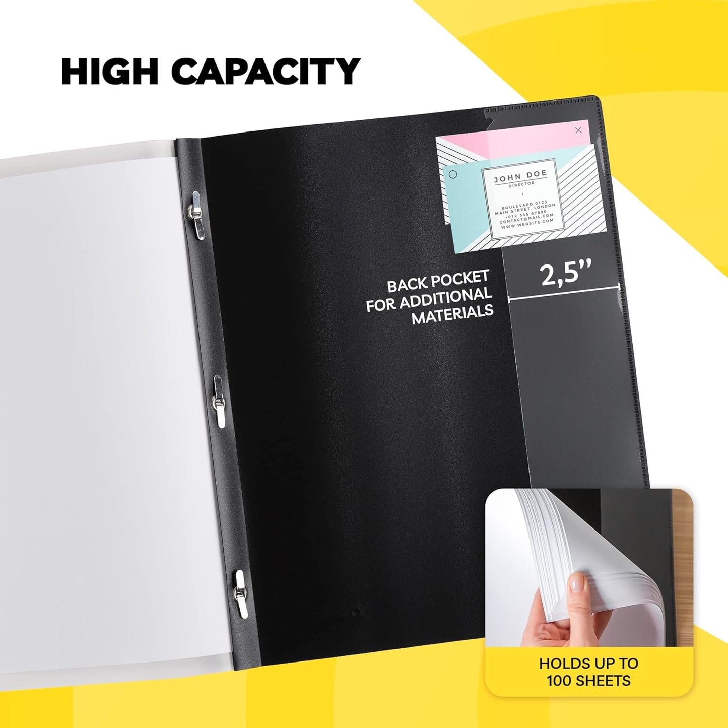 Report Covers - (Set of 6), 8.5 x 11 Letter Size, by Paper Plan, Clear Front Folders - Ideal for Presentations, Resumes & Keeping Your Documents Neat and Professional