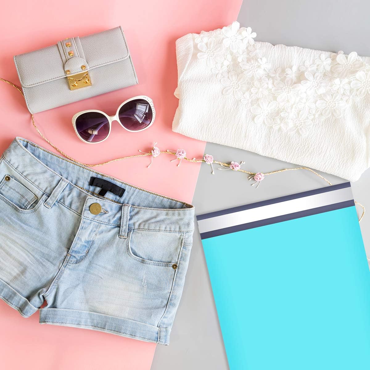 UCGOU Poly Mailers 10x13 Inch Teal 100 Pack Shipping Bags #4 Strong Mailing Envelopes Boutique Packaging Postal Self Seal Adhesive Waterproof and Tear Proof Small Business for Clothes Books